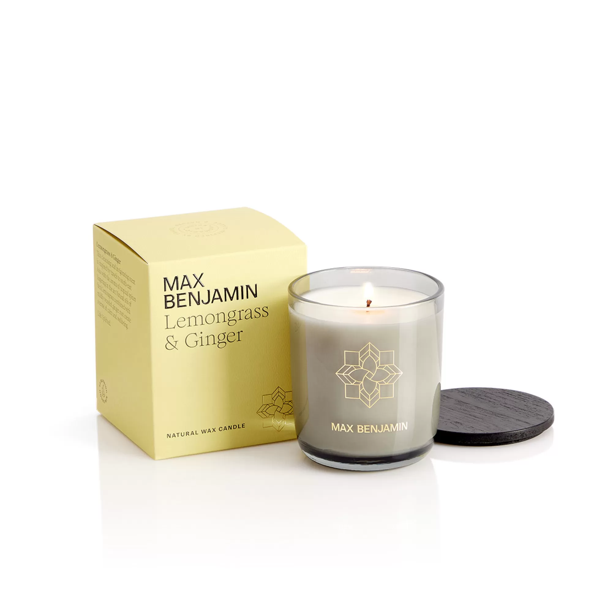 Scented Candles>Meadows and Byrne Max Benjamin Lemongrass & Ginger Luxury Candle & Lid