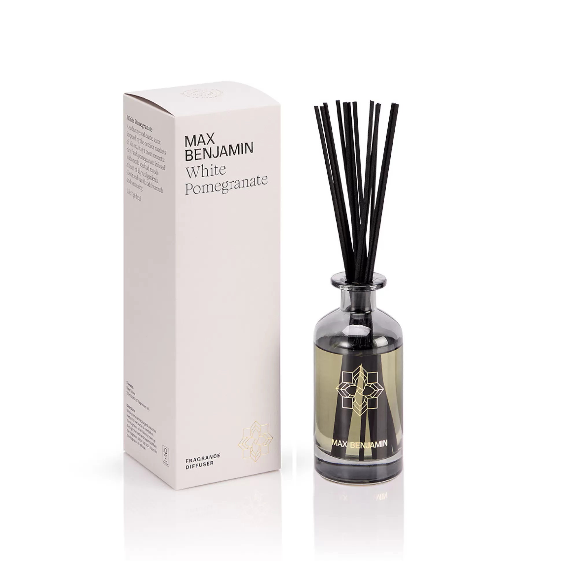 Candles & Diffusers>Meadows and Byrne Max Benjamin White Pomegranate Luxury 150Ml Diffuser