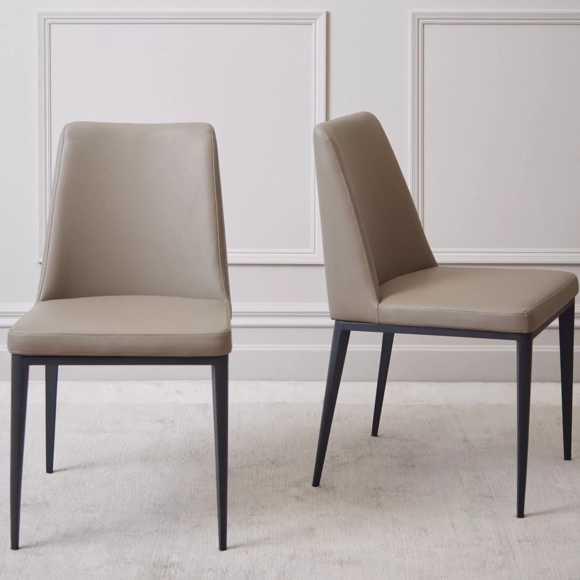 - Dining Chairs>Meadows and Byrne Medici Faux Leather Dining Chair Taupe Set Of 2