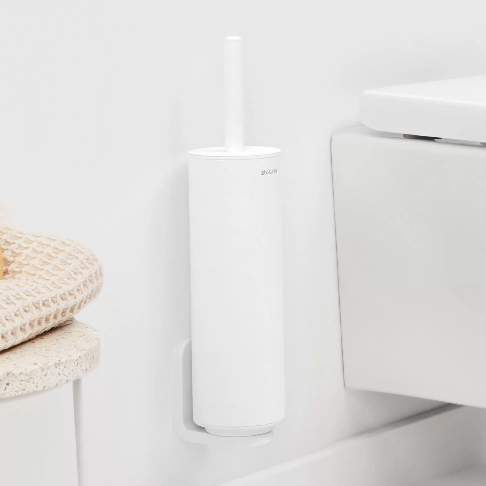 Bathroom Accessories>Meadows and Byrne Mindset Toilet Brush And Holder - White
