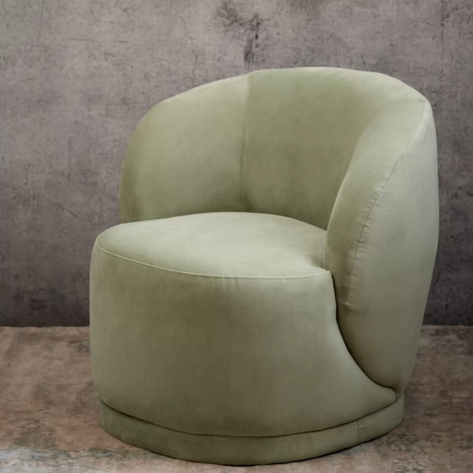 Armchairs>Meadows and Byrne Mint Velvet Harp Lounge Chair