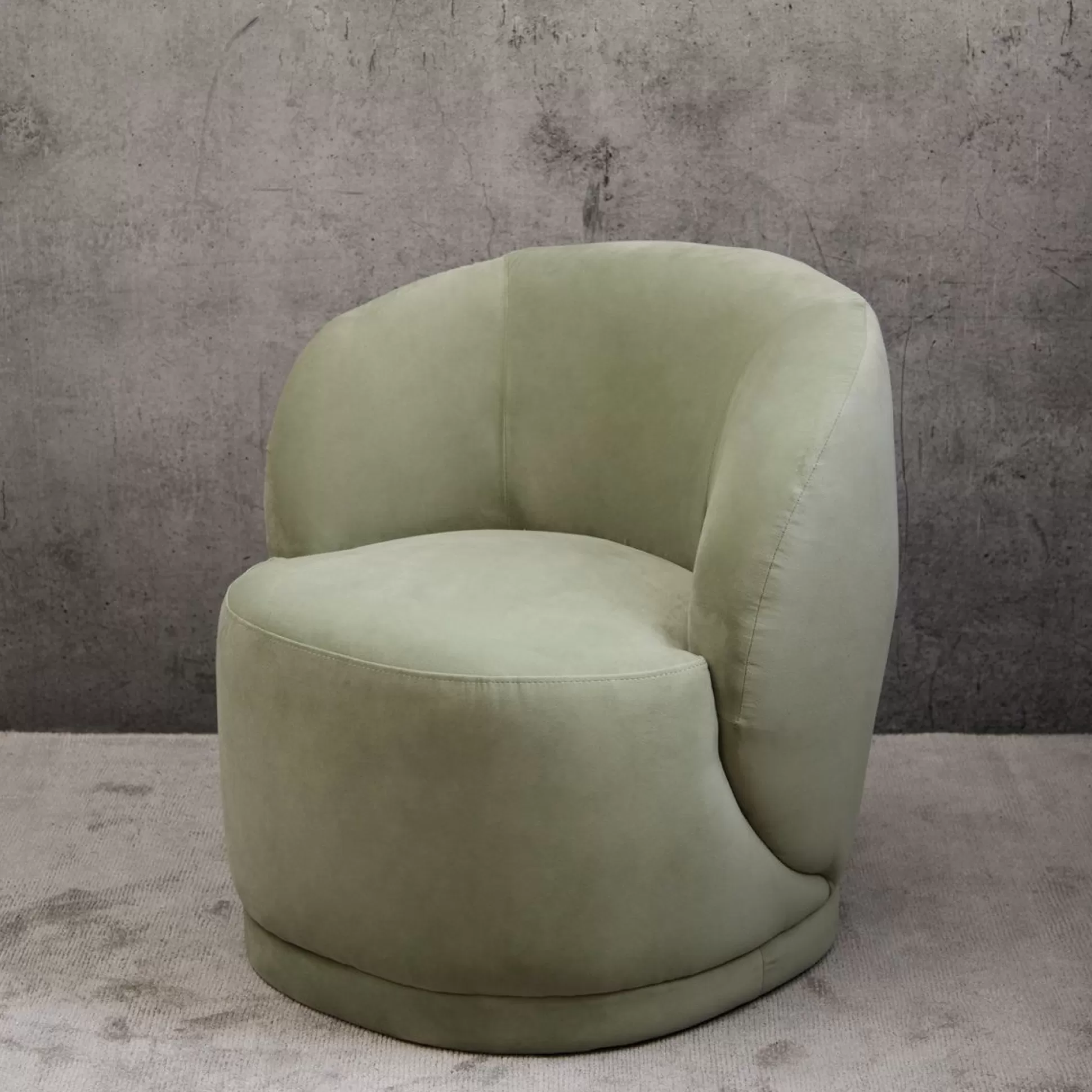 Armchairs>Meadows and Byrne Mint Velvet Harp Lounge Chair