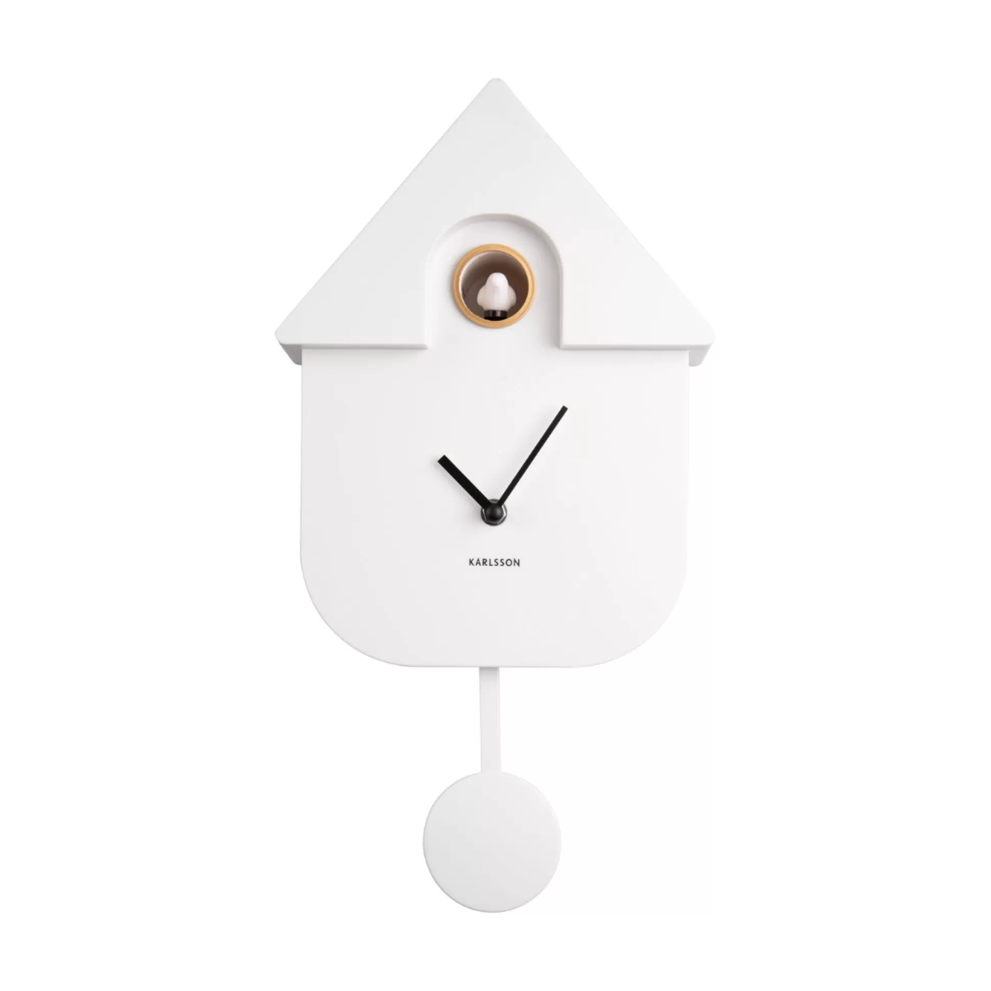 Decoration & Home Accessories>Meadows and Byrne Modern Wall Clock Cuckoo - White