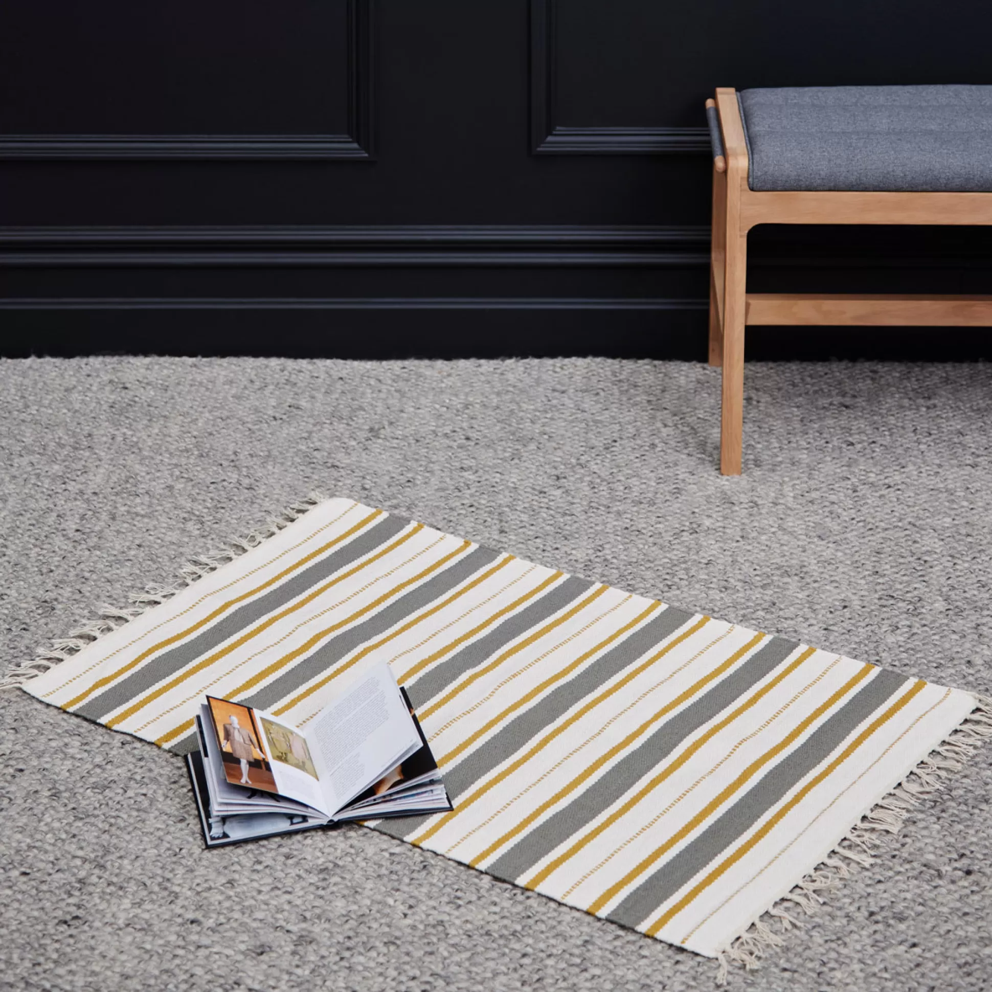 Rugs & Door Mats>Meadows and Byrne Musa Honey Stripe Rug