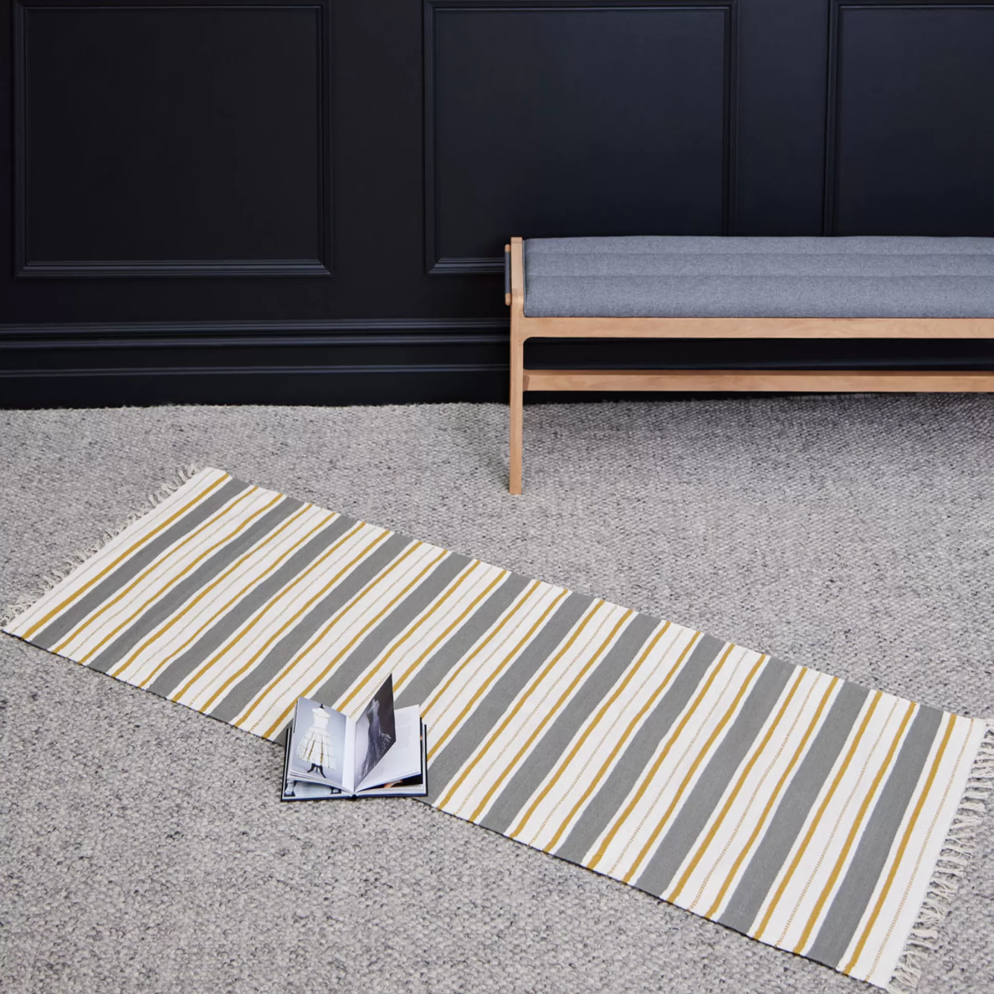 Rugs & Door Mats>Meadows and Byrne Musa Honey Stripe Runner