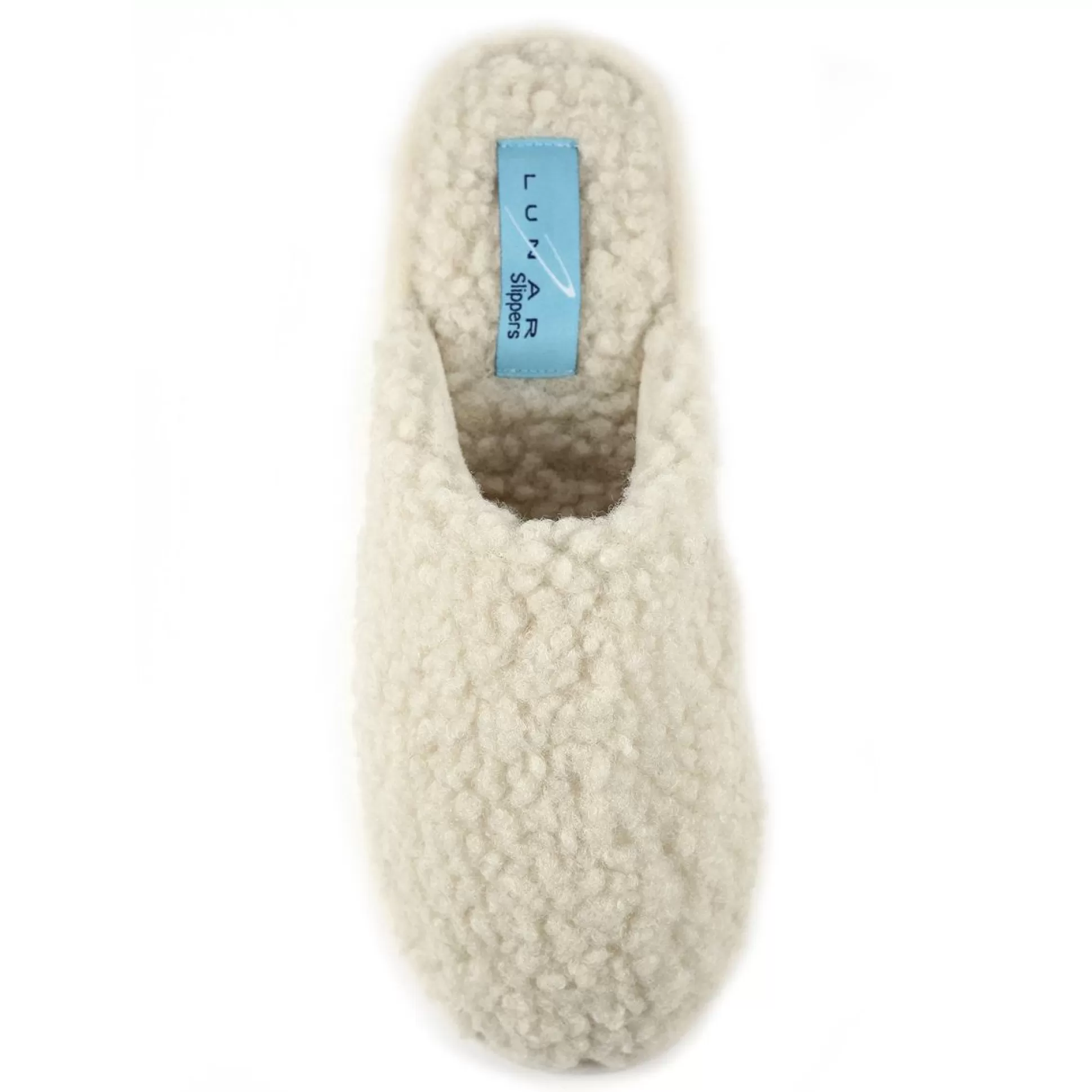 Slippers>Meadows and Byrne Muscat Mule Teddy Slippers Cream