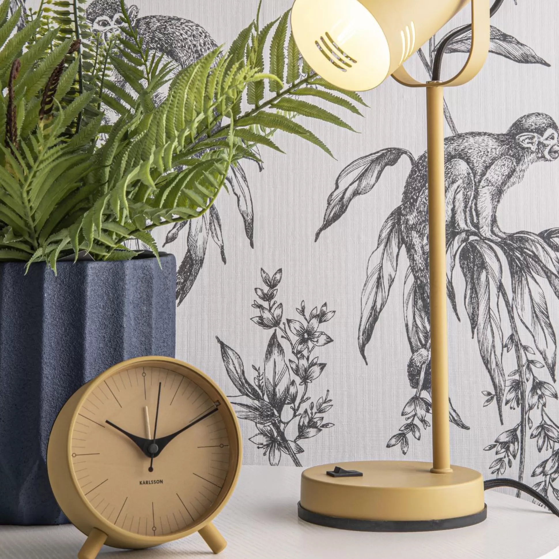 Decoration & Home Accessories>Meadows and Byrne Mustard Index Alarm Clock