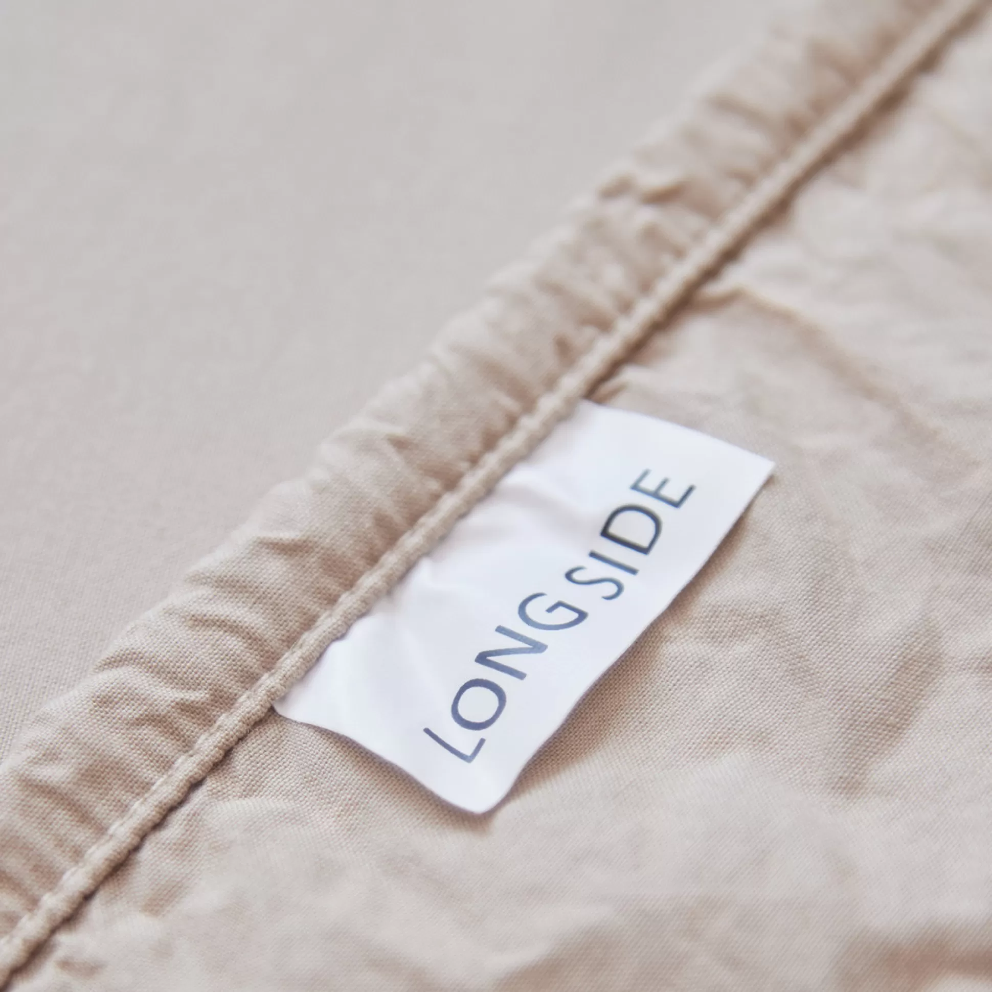 Bed Sheets>Meadows and Byrne Nala Light Taupe Washed Cotton Fitted Bed Sheet