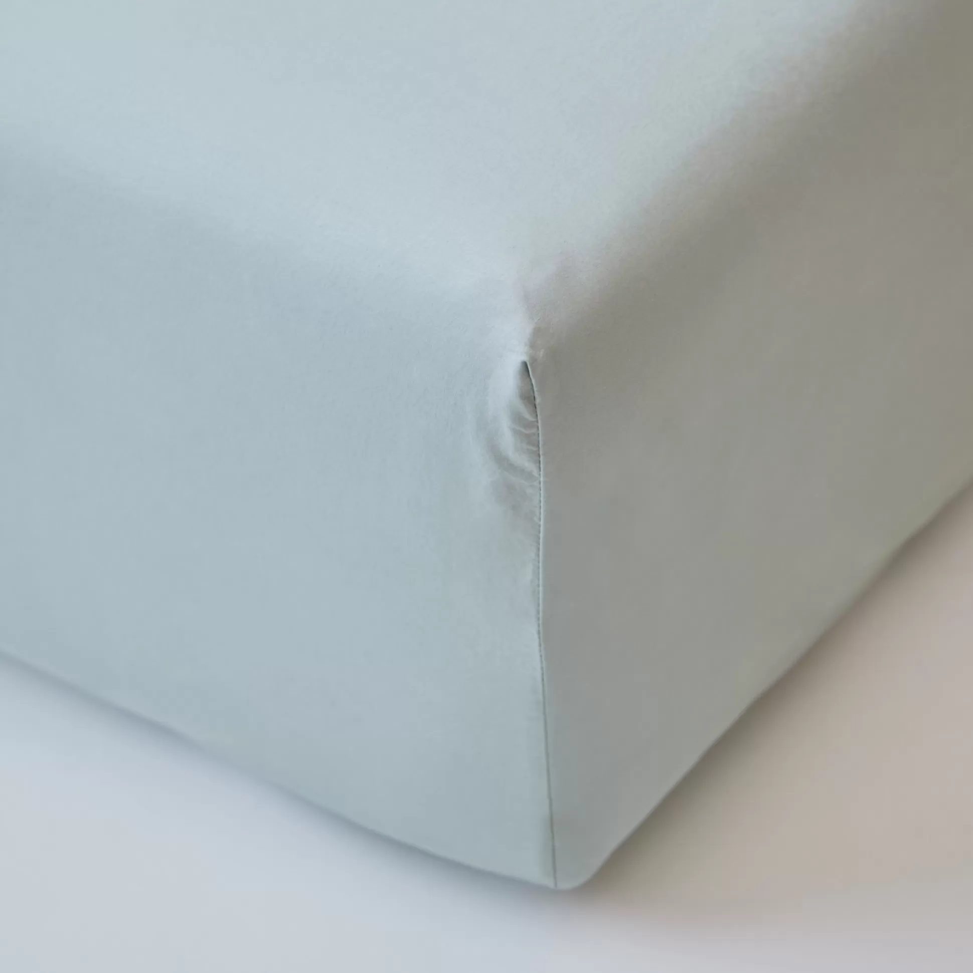 Bed Sheets>Meadows and Byrne Nala Sage Green Washed Cotton Fitted Bed Sheet