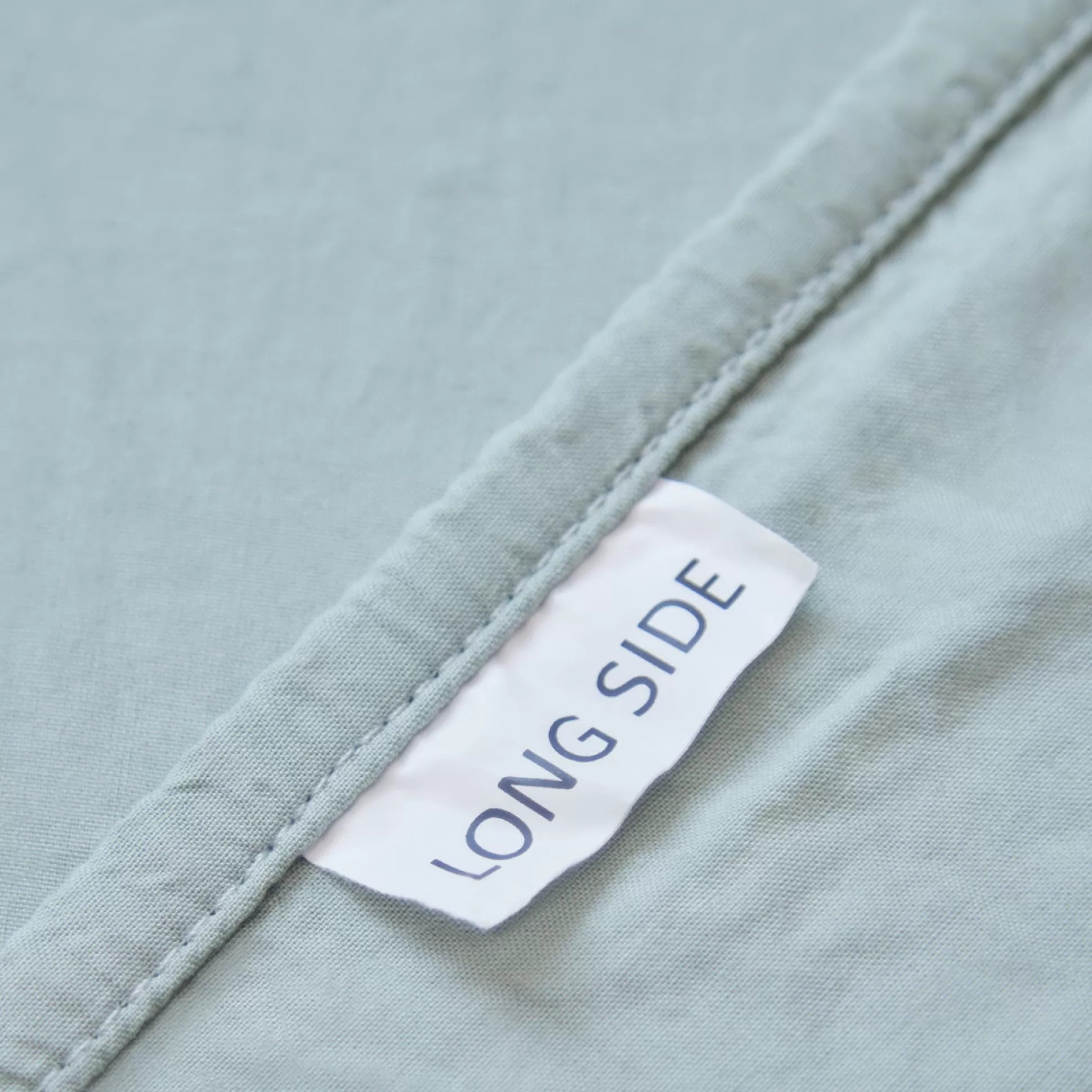 Bed Sheets>Meadows and Byrne Nala Sage Green Washed Cotton Fitted Bed Sheet