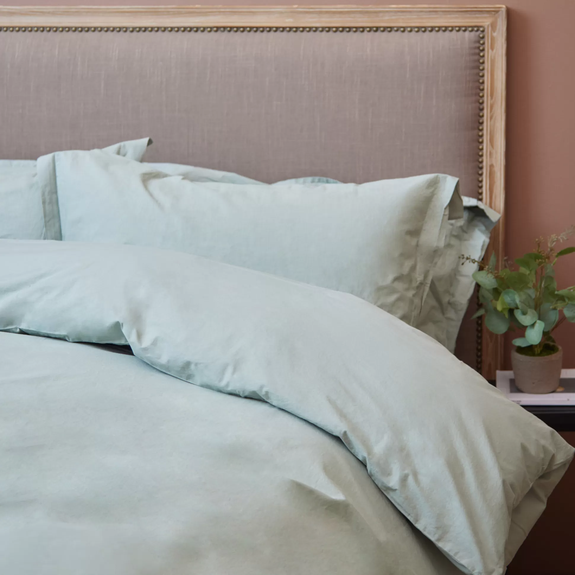 Duvet & Duvet Covers>Meadows and Byrne Nala Washed Cotton Duvet Set - Sage Green Collection