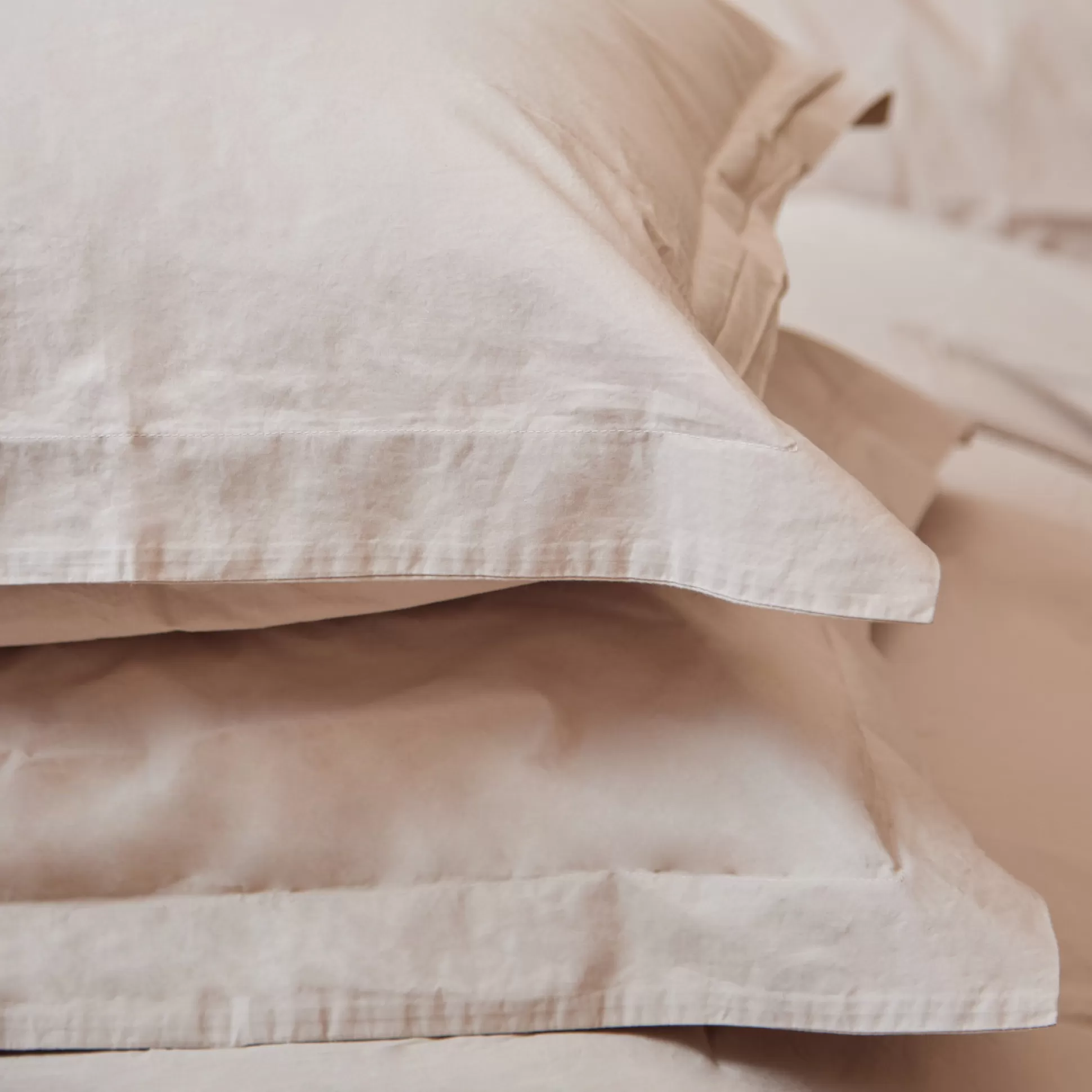 Pillow & Pillowcases>Meadows and Byrne Nala Washed Cotton Pillowcase Pair - Light Taupe