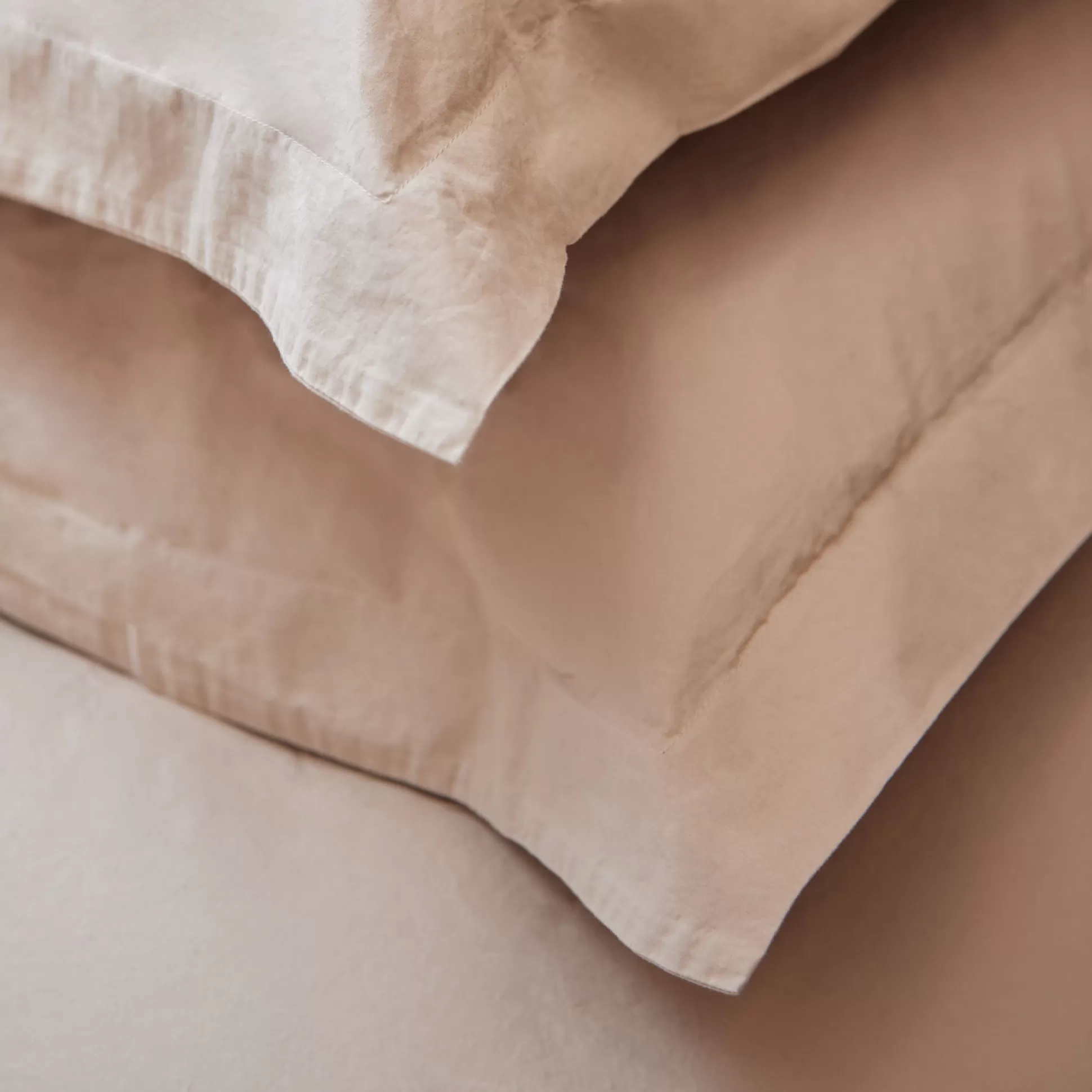 Pillow & Pillowcases>Meadows and Byrne Nala Washed Cotton Pillowcase Pair - Light Taupe