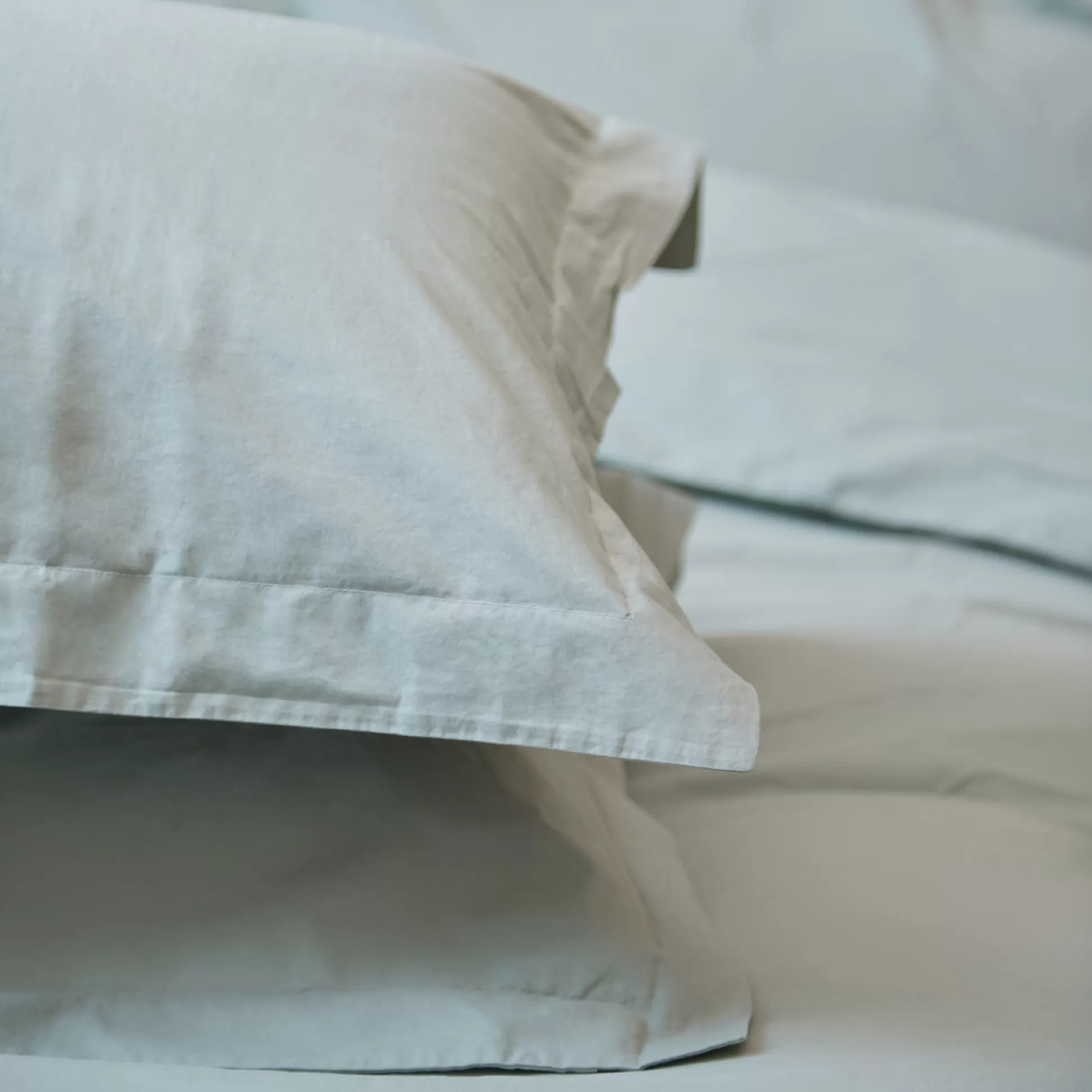 Pillow & Pillowcases>Meadows and Byrne Nala Washed Cotton Pillowcase Pair - Sage Green