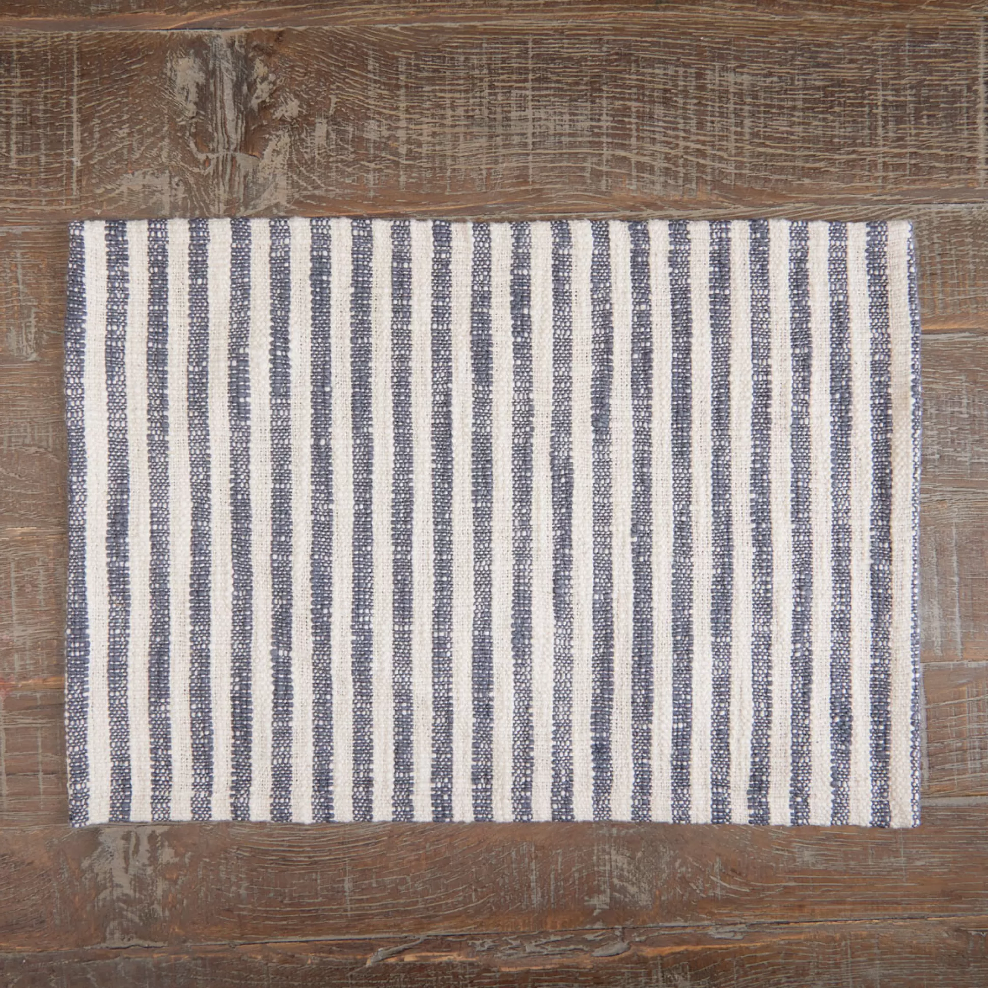 Table Linen>Meadows and Byrne Nat & Grey Stripe Placemat - Set Of 6