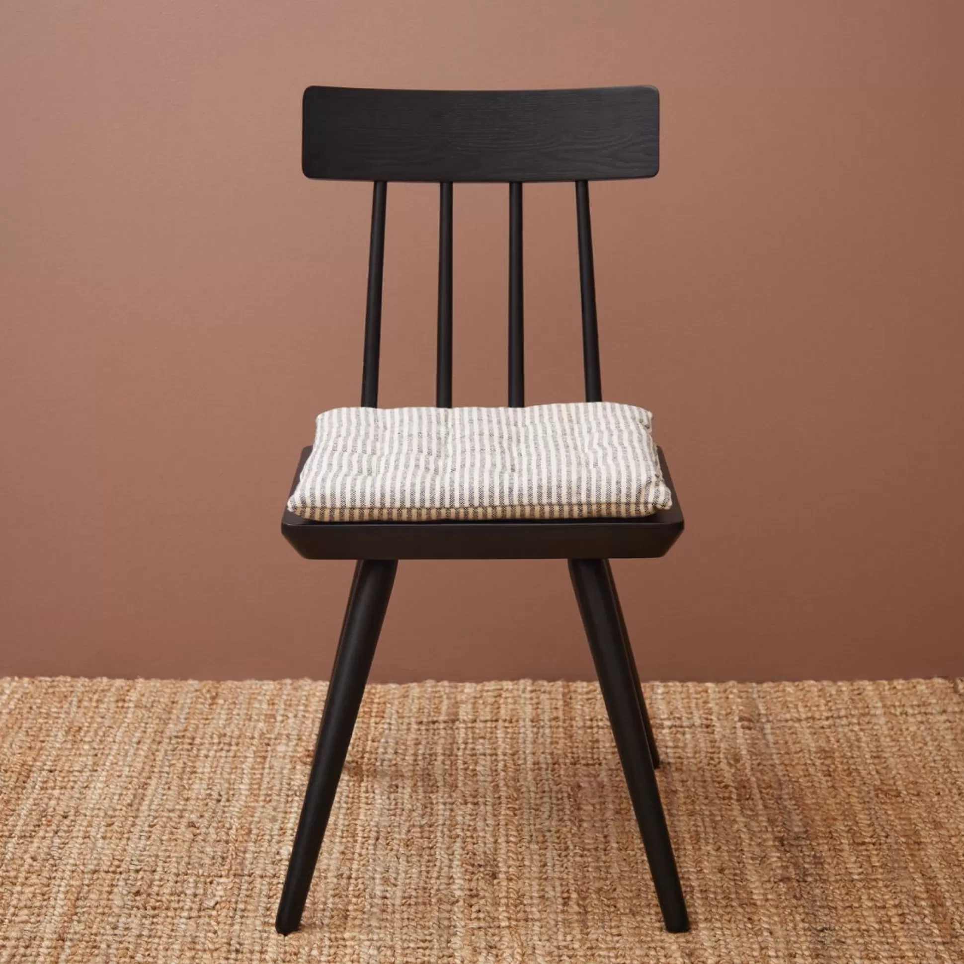Bench Pads & Seat Pads>Meadows and Byrne Natural/Black Stripe Cotton Seat Pad