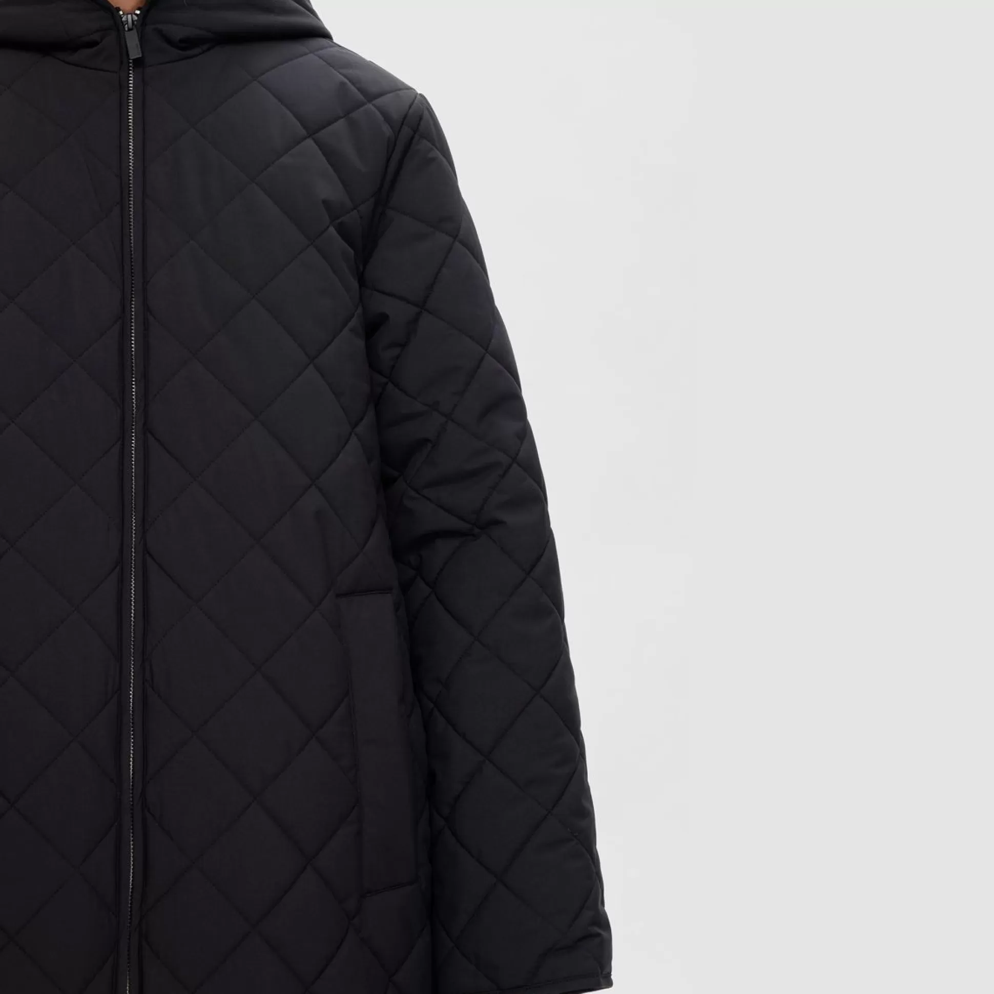Coats & Jackets>Meadows and Byrne Nory Long Quilted Water-Repellent Coat - Black
