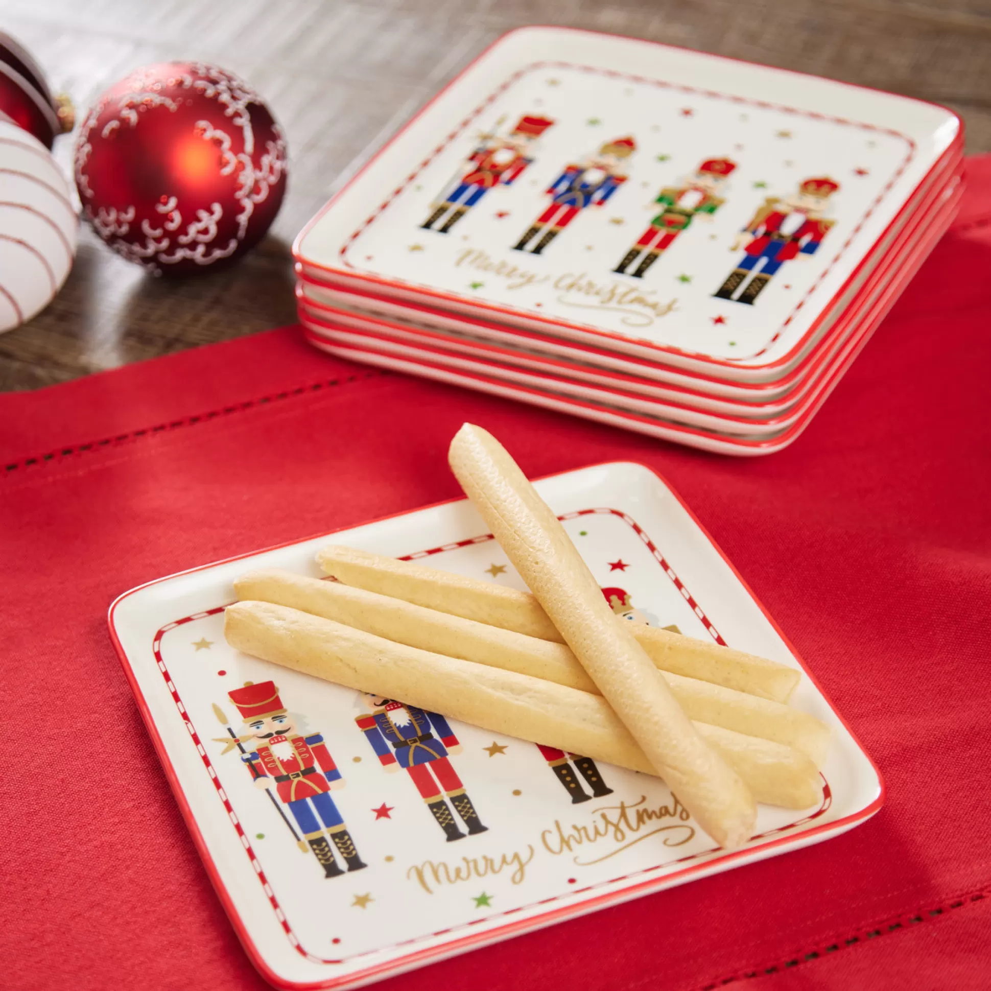Plates>Meadows and Byrne Nutcracker Square Plate - Set Of 6