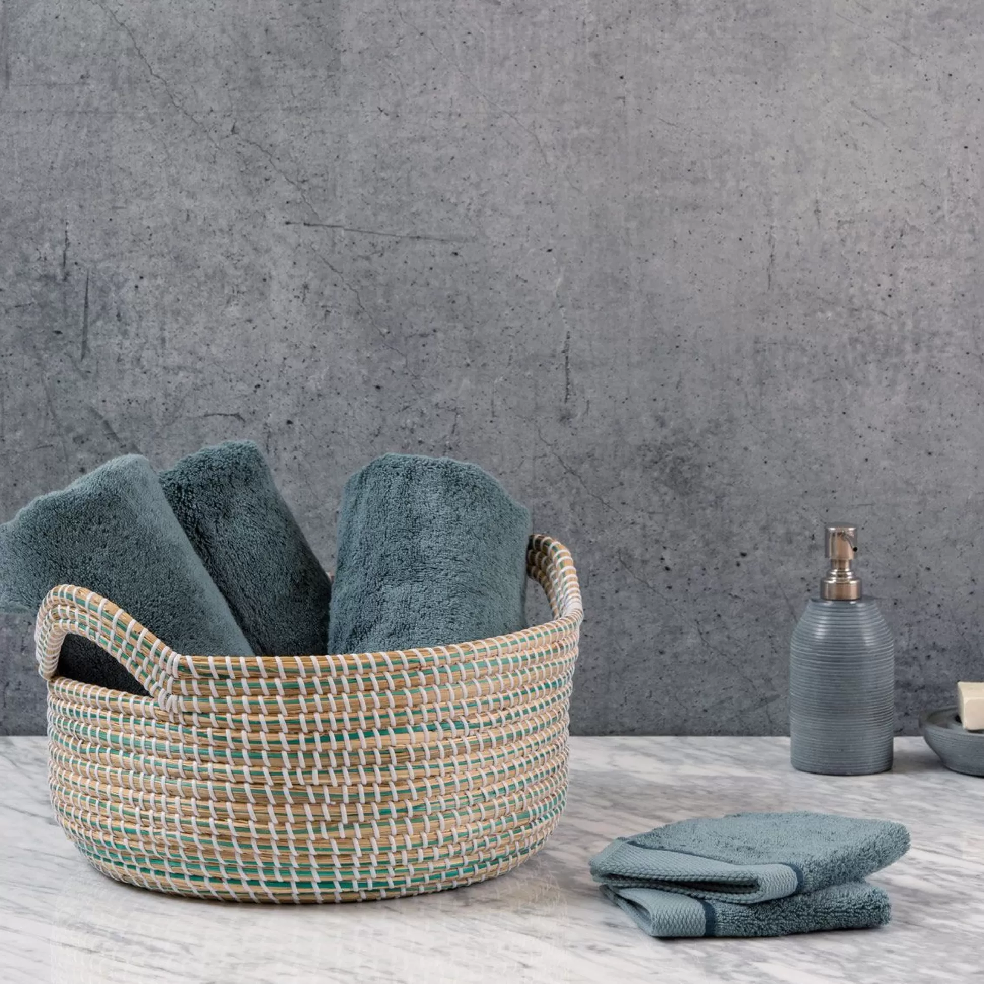Laundry Baskets>Meadows and Byrne Ocean Shallow Storage Basket - Small