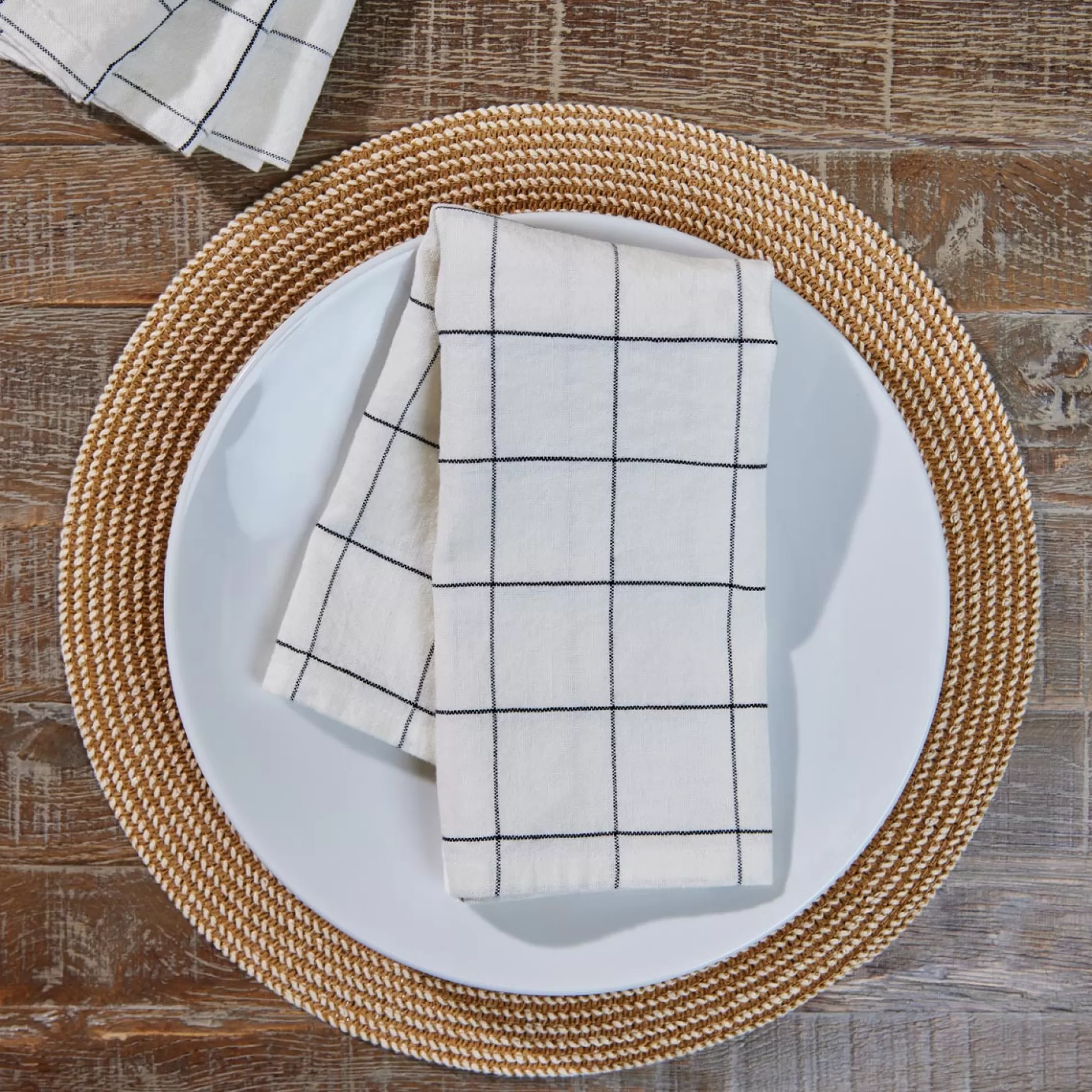 Table Linen>Meadows and Byrne Oxford Check Linen Napkin - Set Of 4