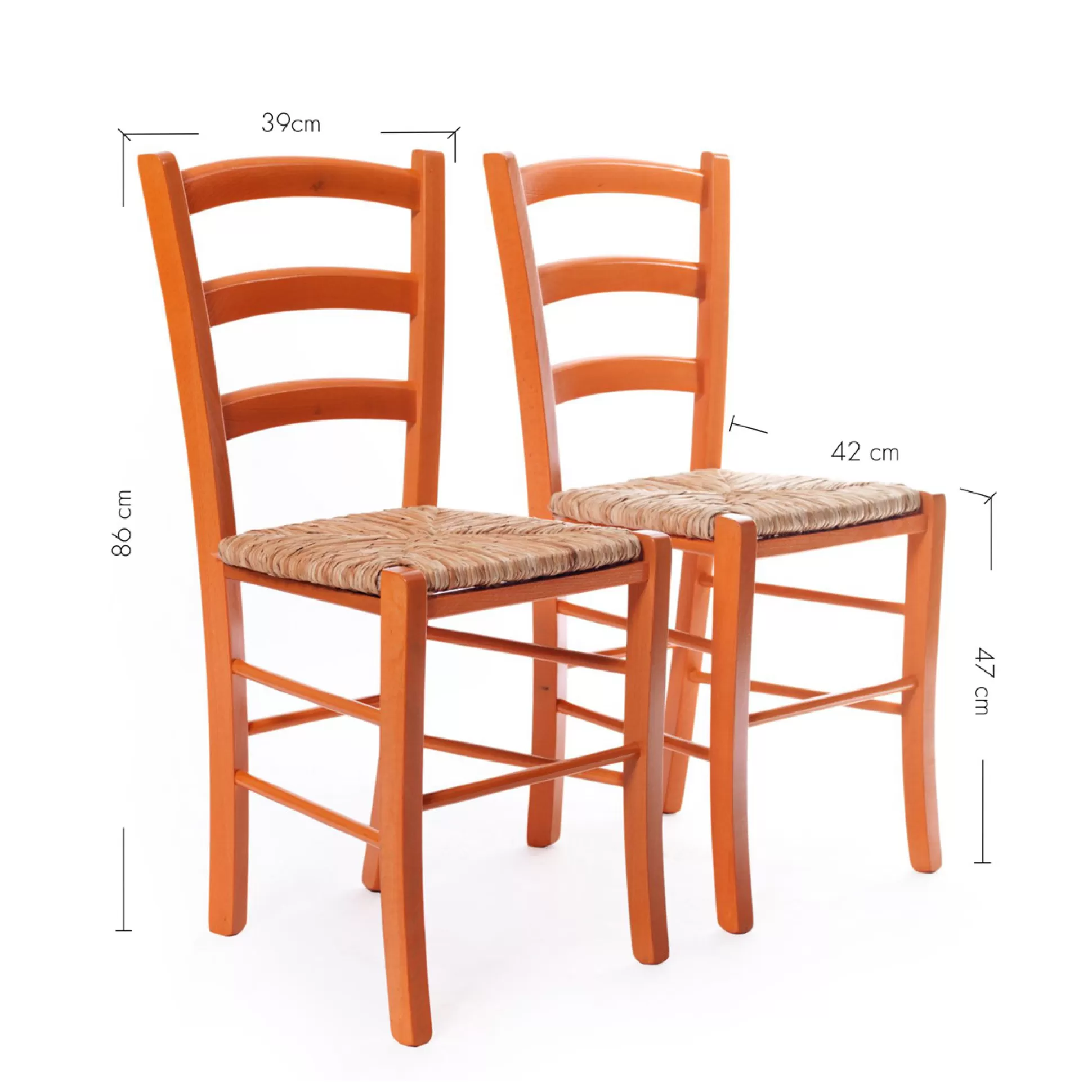 - Dining Chairs>Meadows and Byrne Paesana Orange Rush Seat Kitchen Chair - Set Of 2