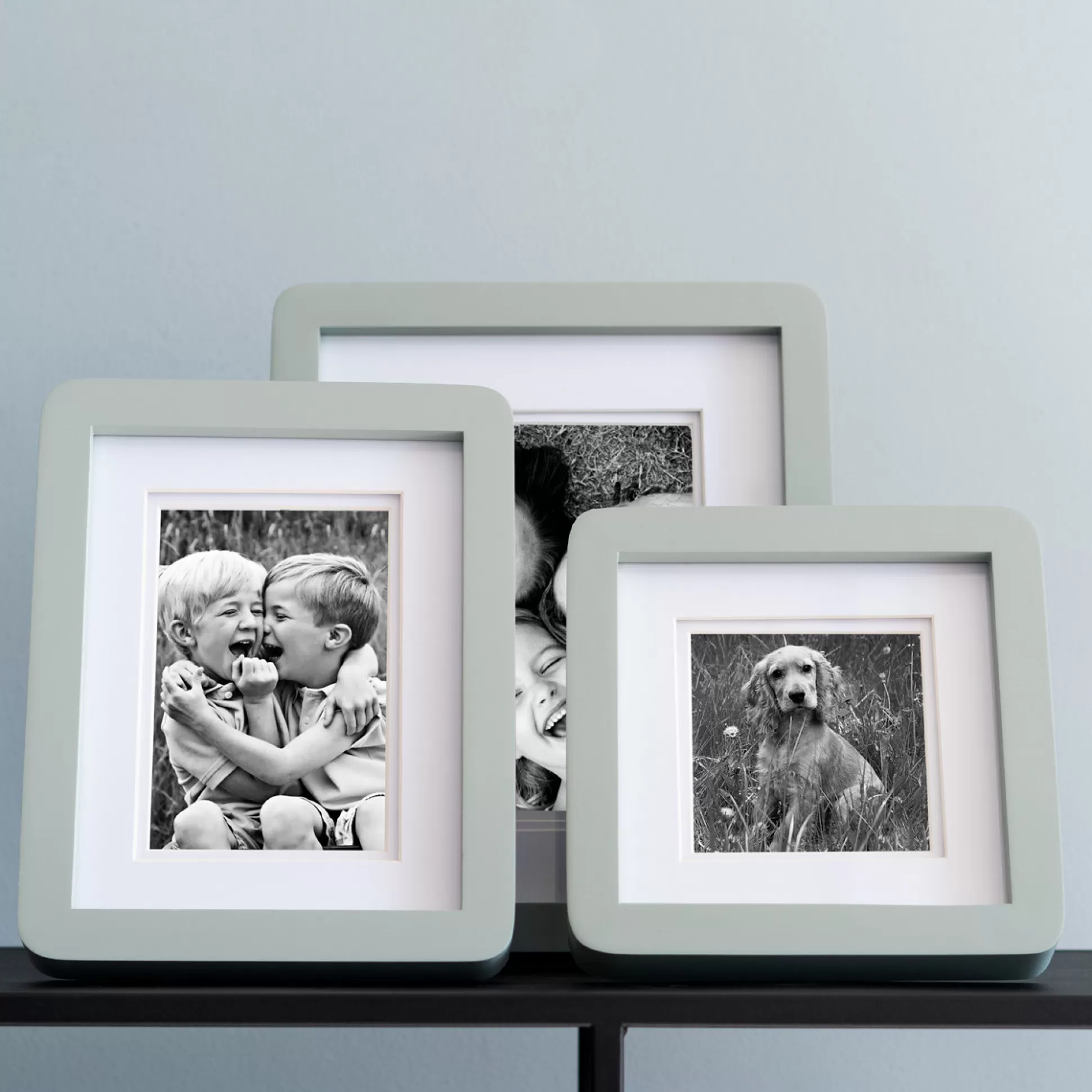 Wall Art & Picture Frames>Meadows and Byrne Painted Frames - Grey/Green