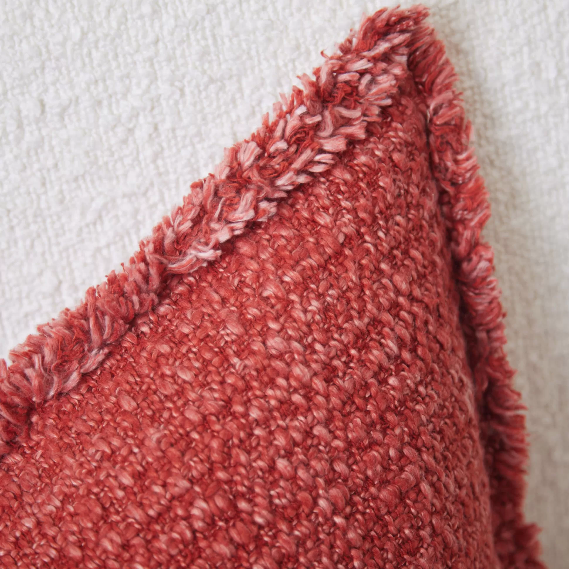 Cushions>Meadows and Byrne Paprika Cushion With Frayed Edge