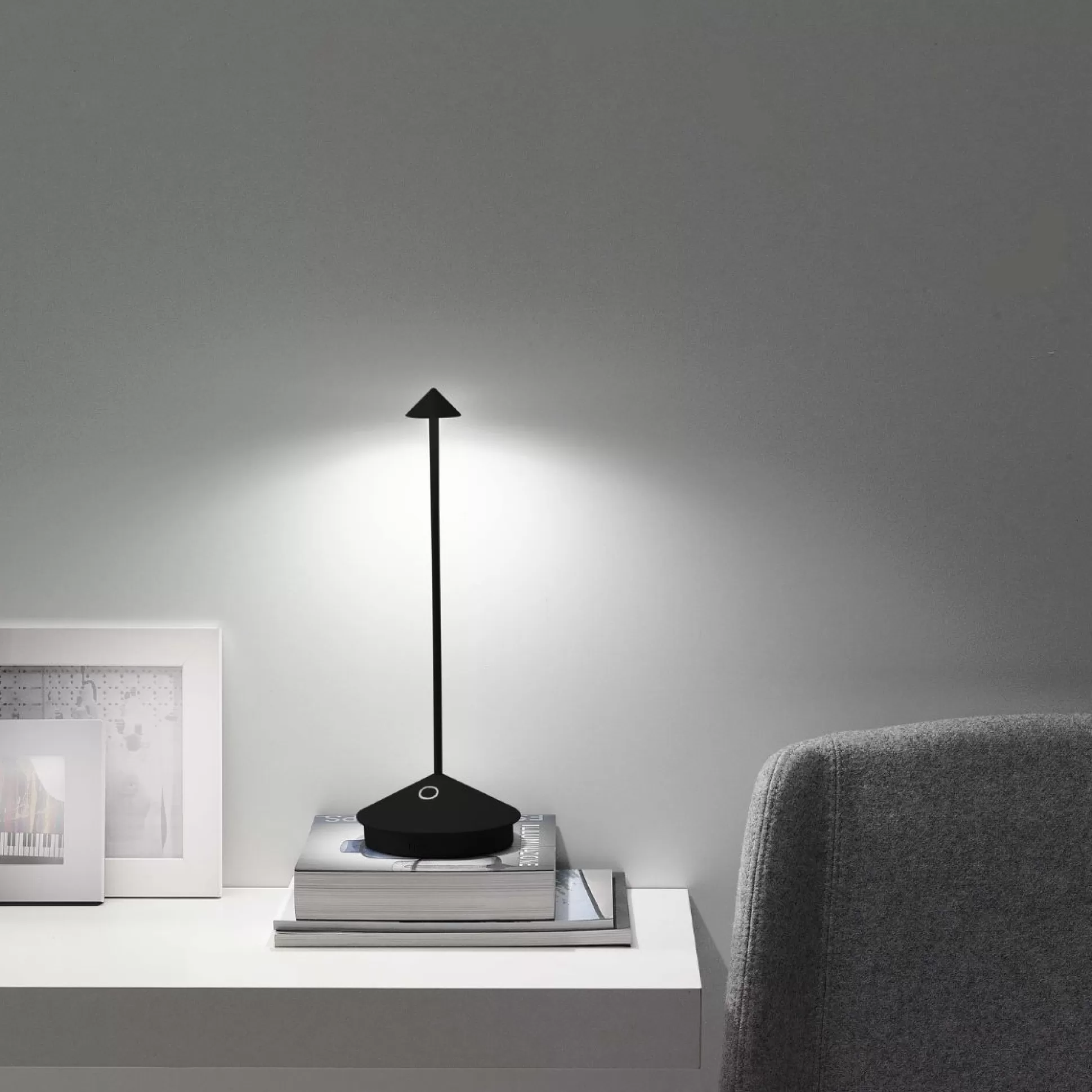 Lamps>Meadows and Byrne Pina Rechargeabe Table Lamp In Black