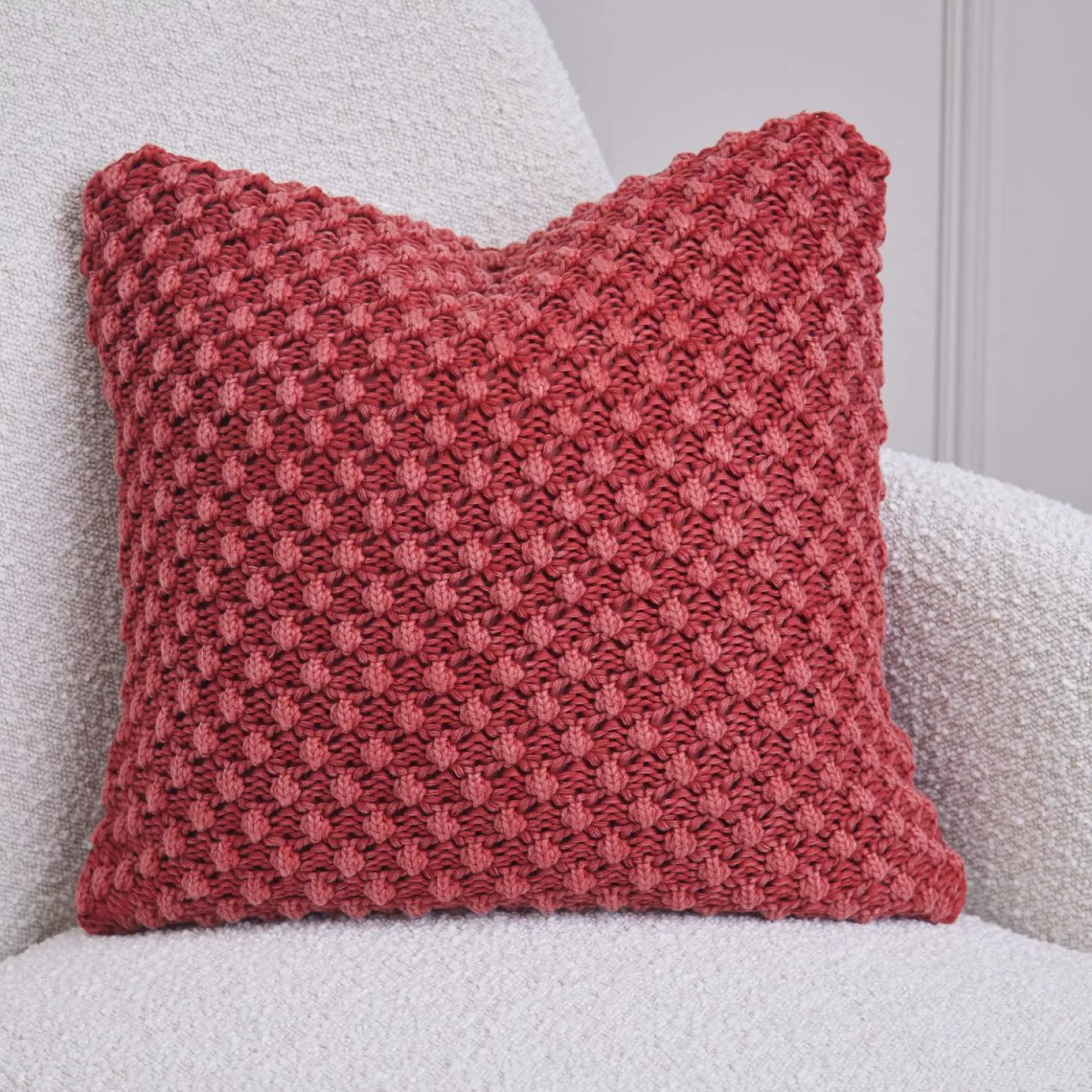 Cushions>Meadows and Byrne Popcorn Cushion Terracotta