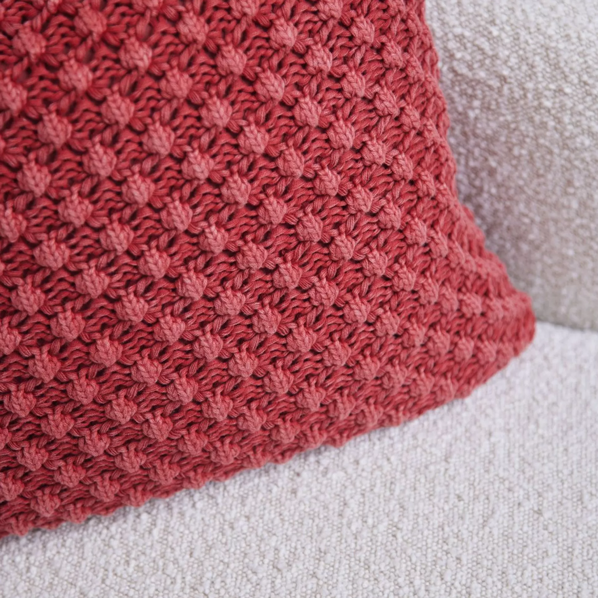 Cushions>Meadows and Byrne Popcorn Cushion Terracotta