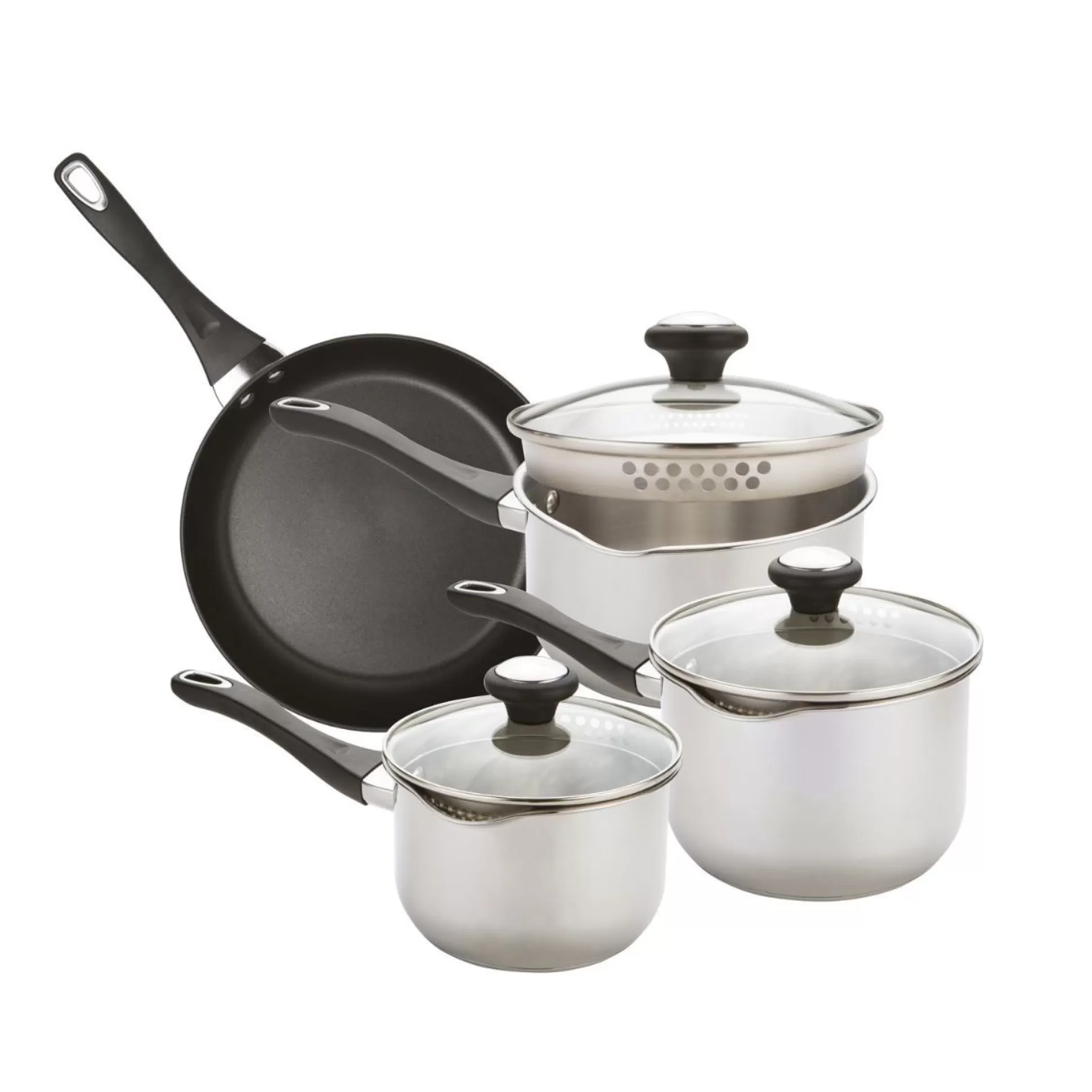 Cookware>Meadows and Byrne Prestige Strain Away Saucepan - Set Of 4