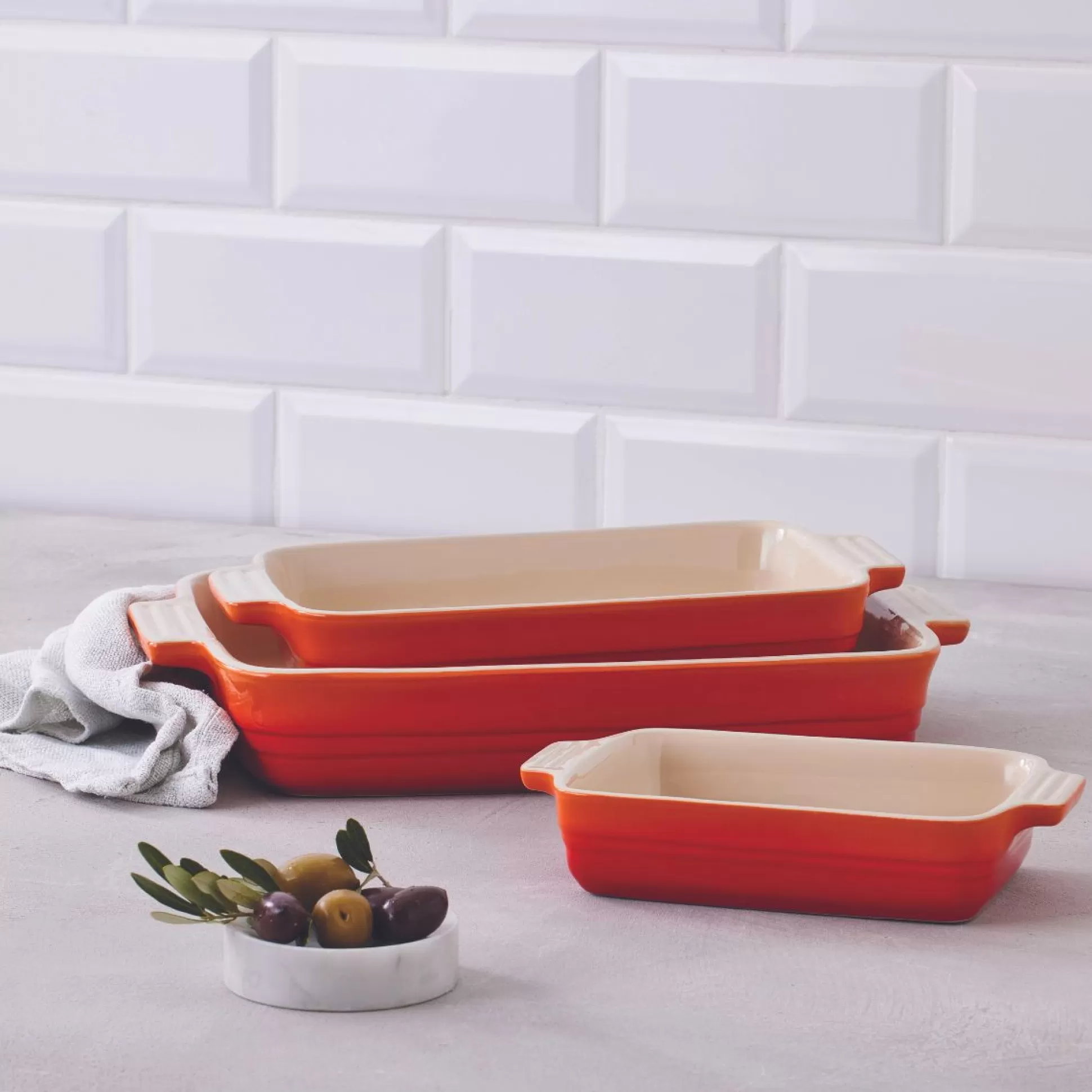 Cookware>Meadows and Byrne Rectangular Dish Set Volcanic
