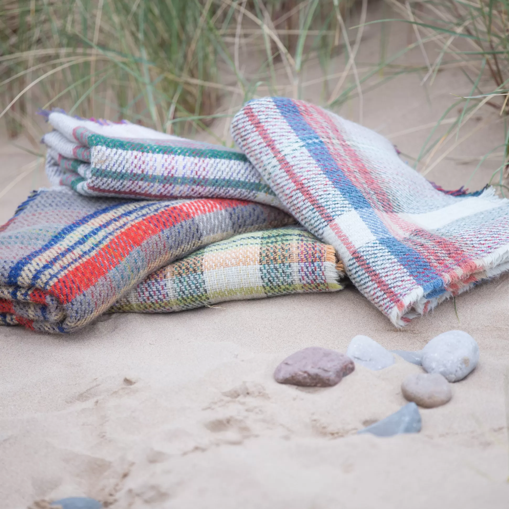 Blankets & Throws>Meadows and Byrne Recycled Wool Throw - Set Of 2