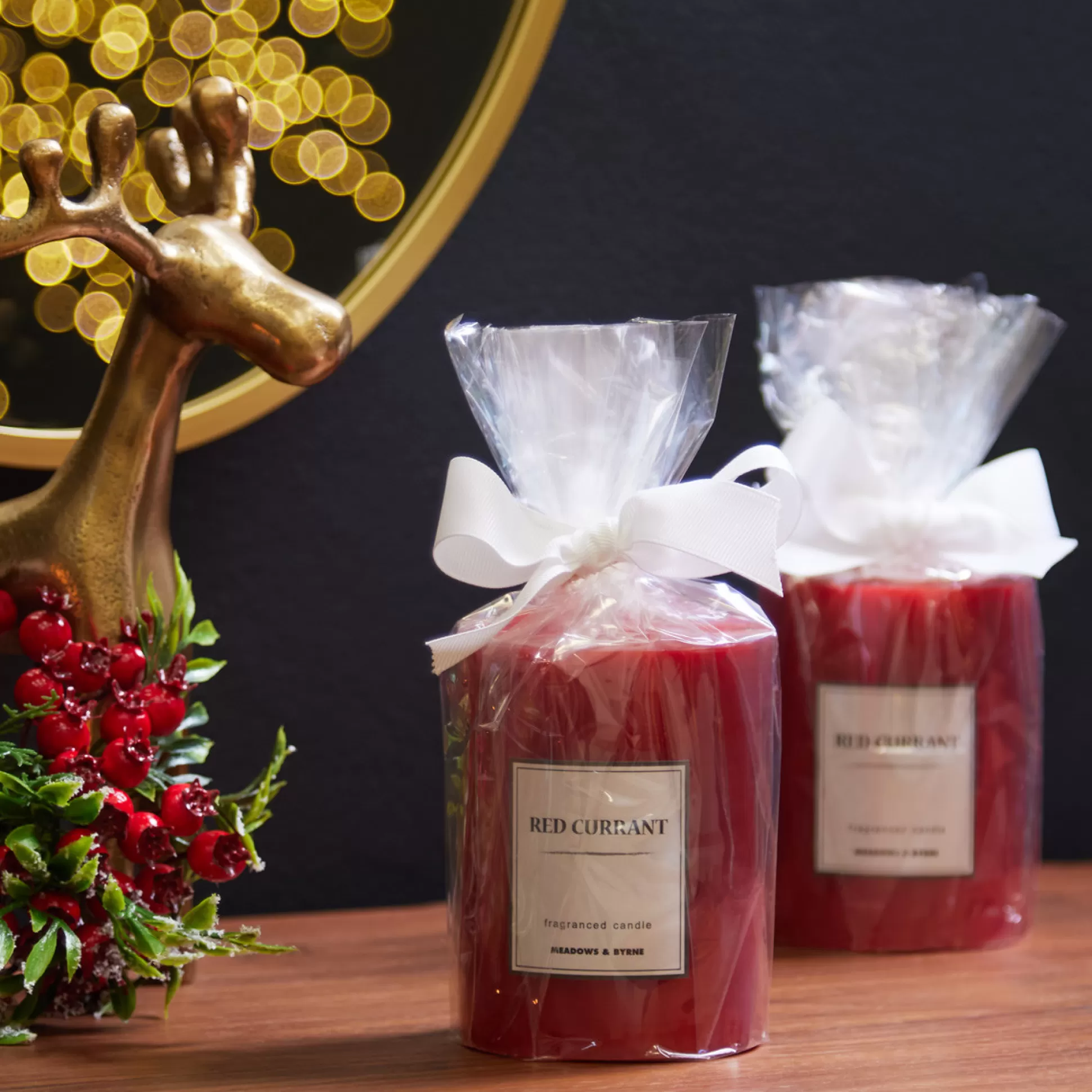 Candles & Diffusers>Meadows and Byrne Red Currant Candle Small - Set Of 2