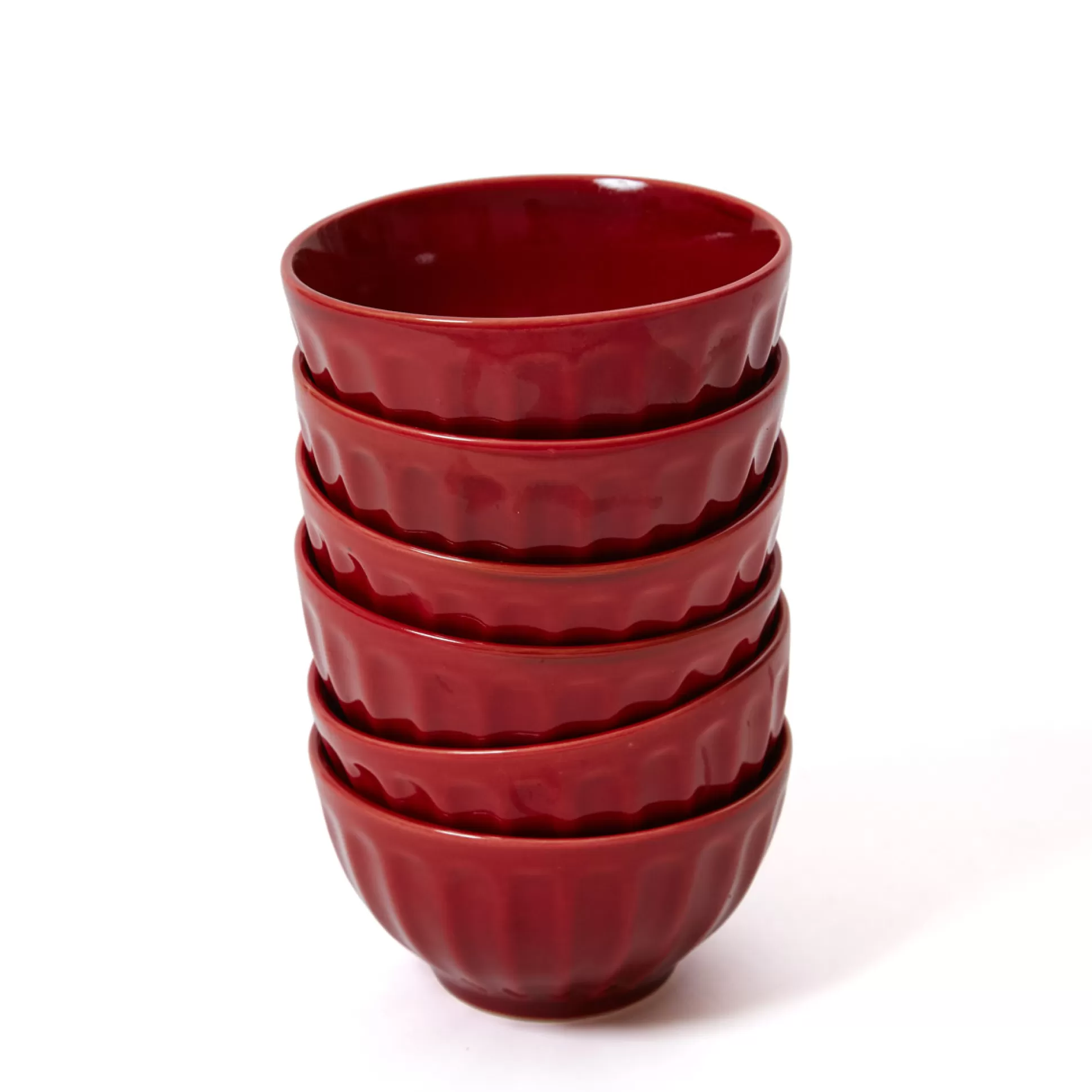 Bowls>Meadows and Byrne Red Small Stoneware Bowl - Set Of 6