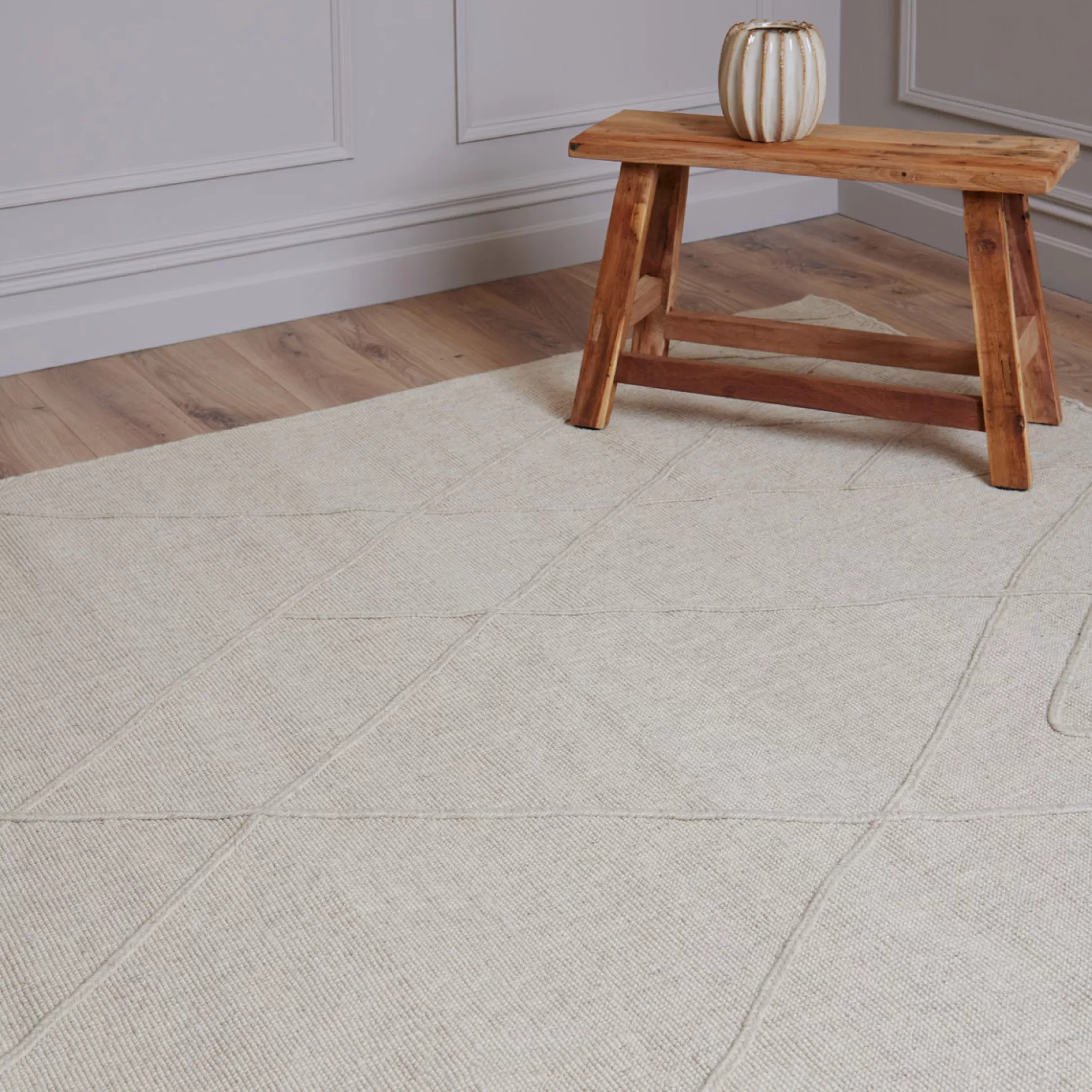 Rugs & Door Mats>Meadows and Byrne Reyton Rug - Ivory