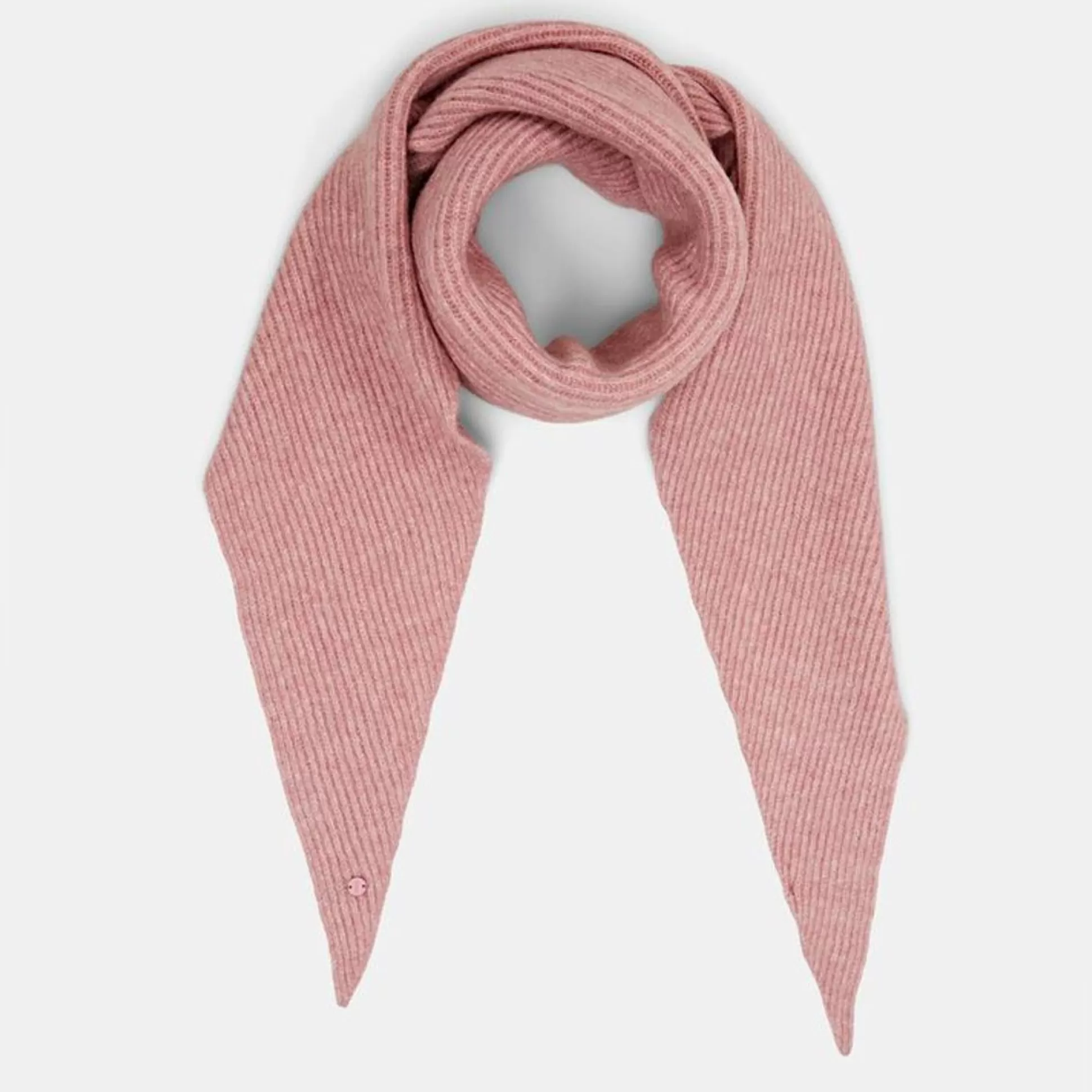 Hats, Scarves, Gloves>Meadows and Byrne Rib Knit Triangle Scarf Pink