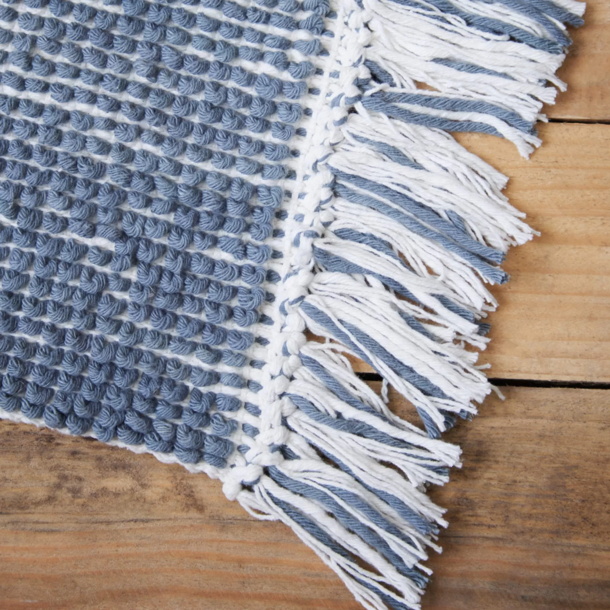Bath Mats>Meadows and Byrne Rocca Cotton Bathmat - Slate Blue