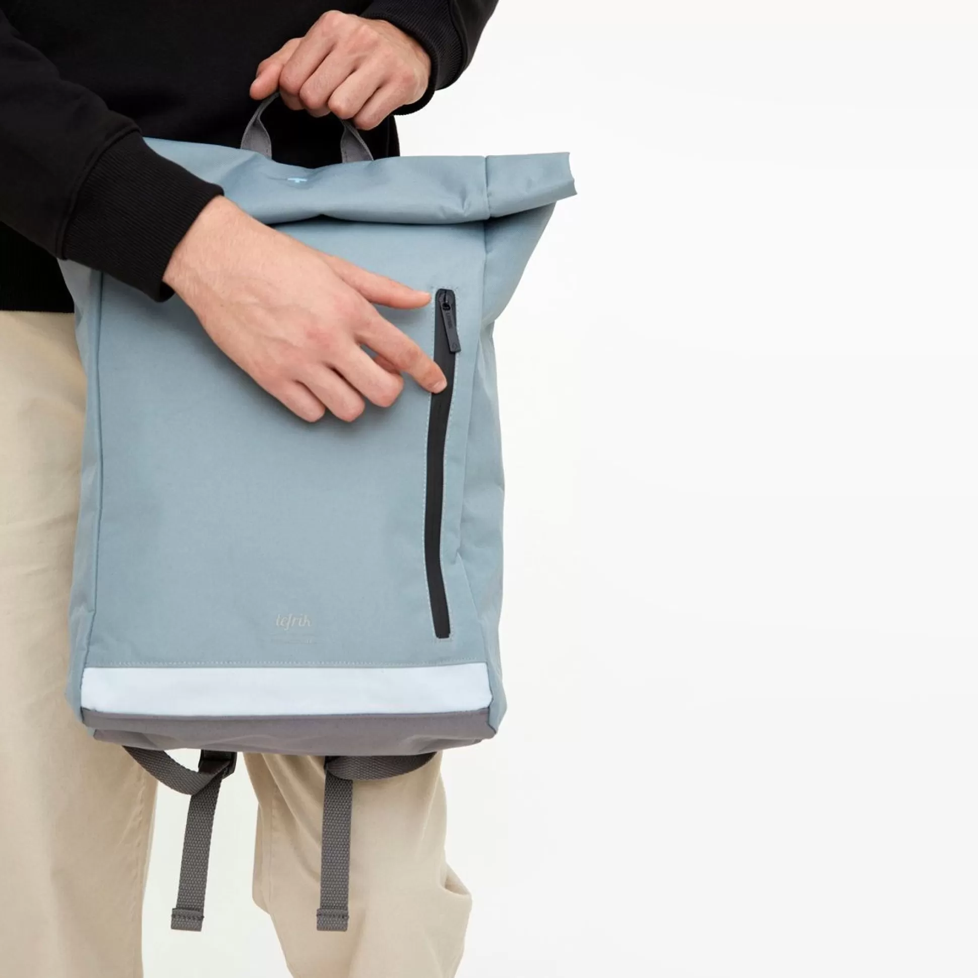 Backpacks, Bags, Purses>Meadows and Byrne Roll Reflective Backpack - Arctic Blue