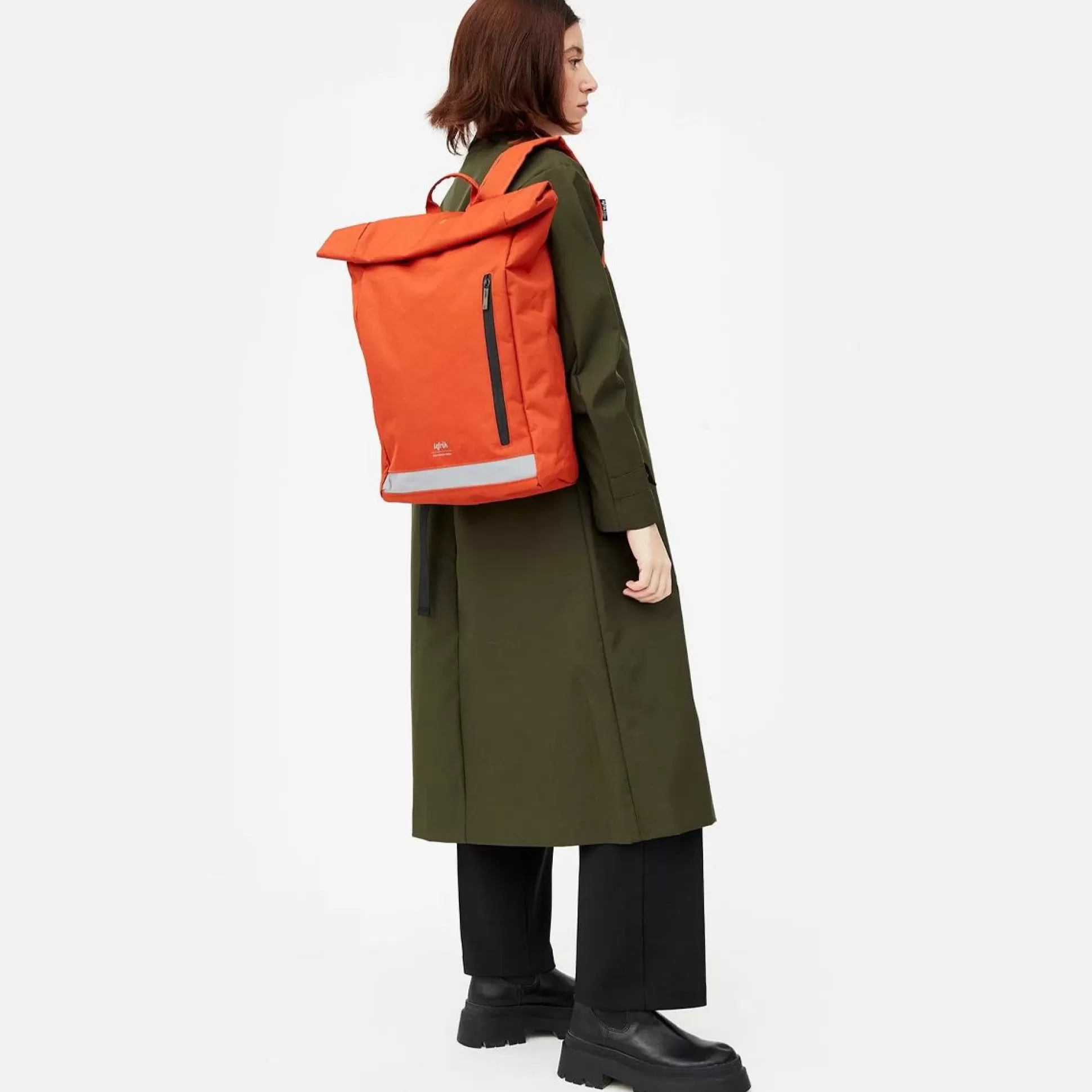Backpacks, Bags, Purses>Meadows and Byrne Roll Reflective Backpack - Rust