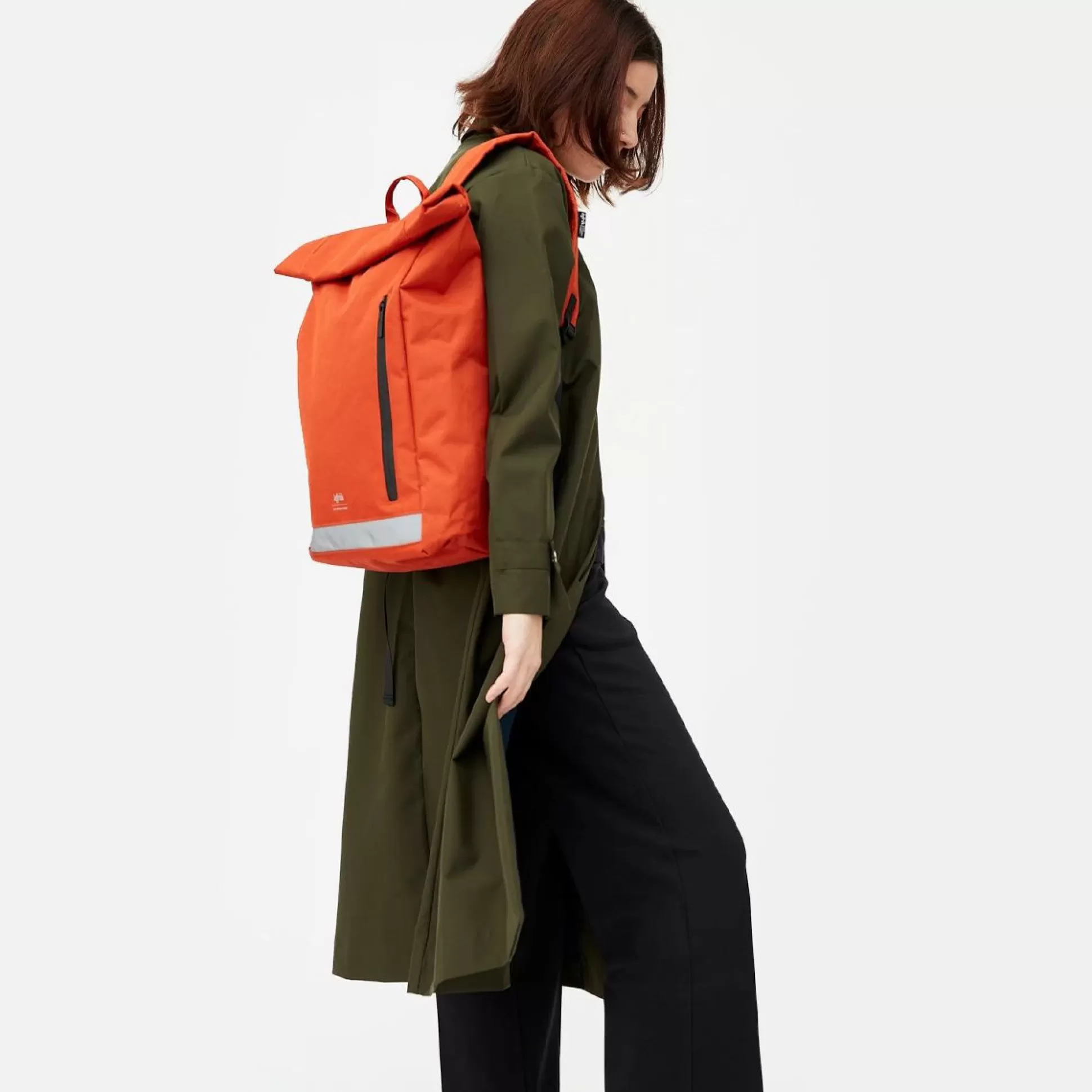 Backpacks, Bags, Purses>Meadows and Byrne Roll Reflective Backpack - Rust