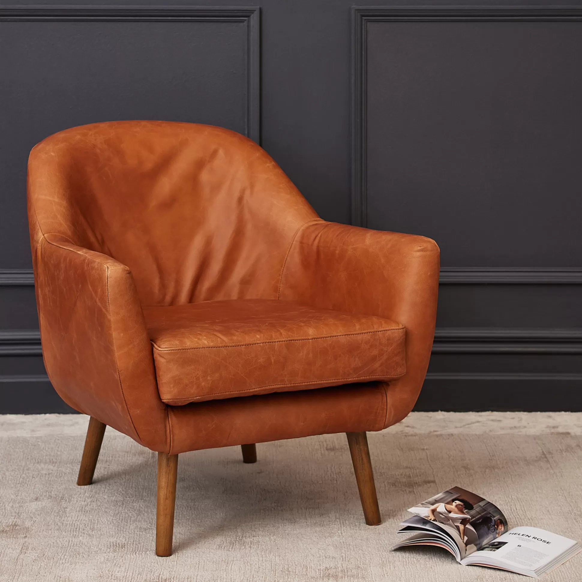 Armchairs>Meadows and Byrne Ronald Leather Armchair