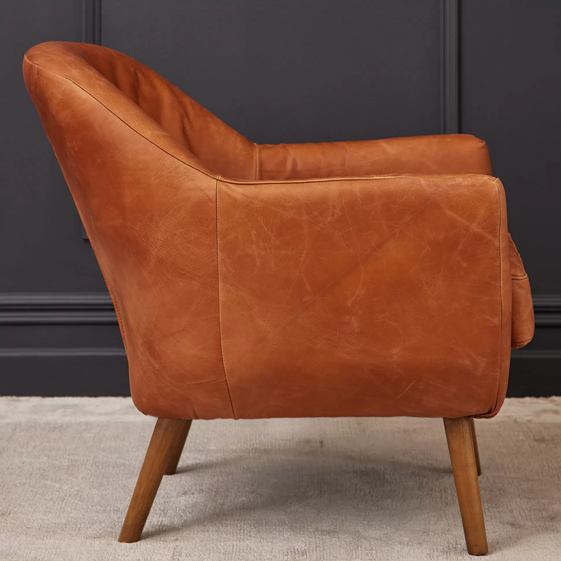 Armchairs>Meadows and Byrne Ronald Leather Armchair