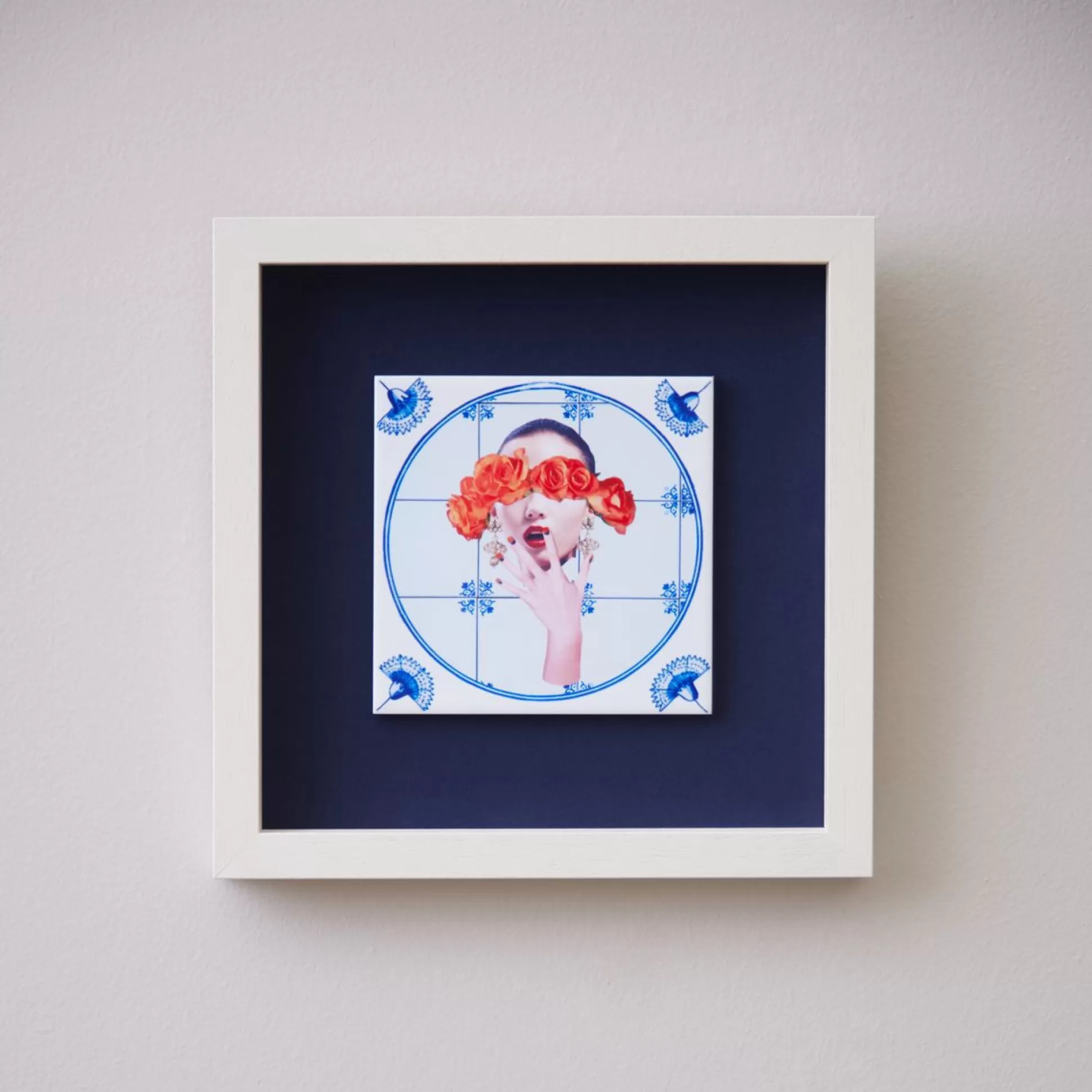 Wall Art & Picture Frames>Meadows and Byrne Rose-Tinted Glass Framed Tile
