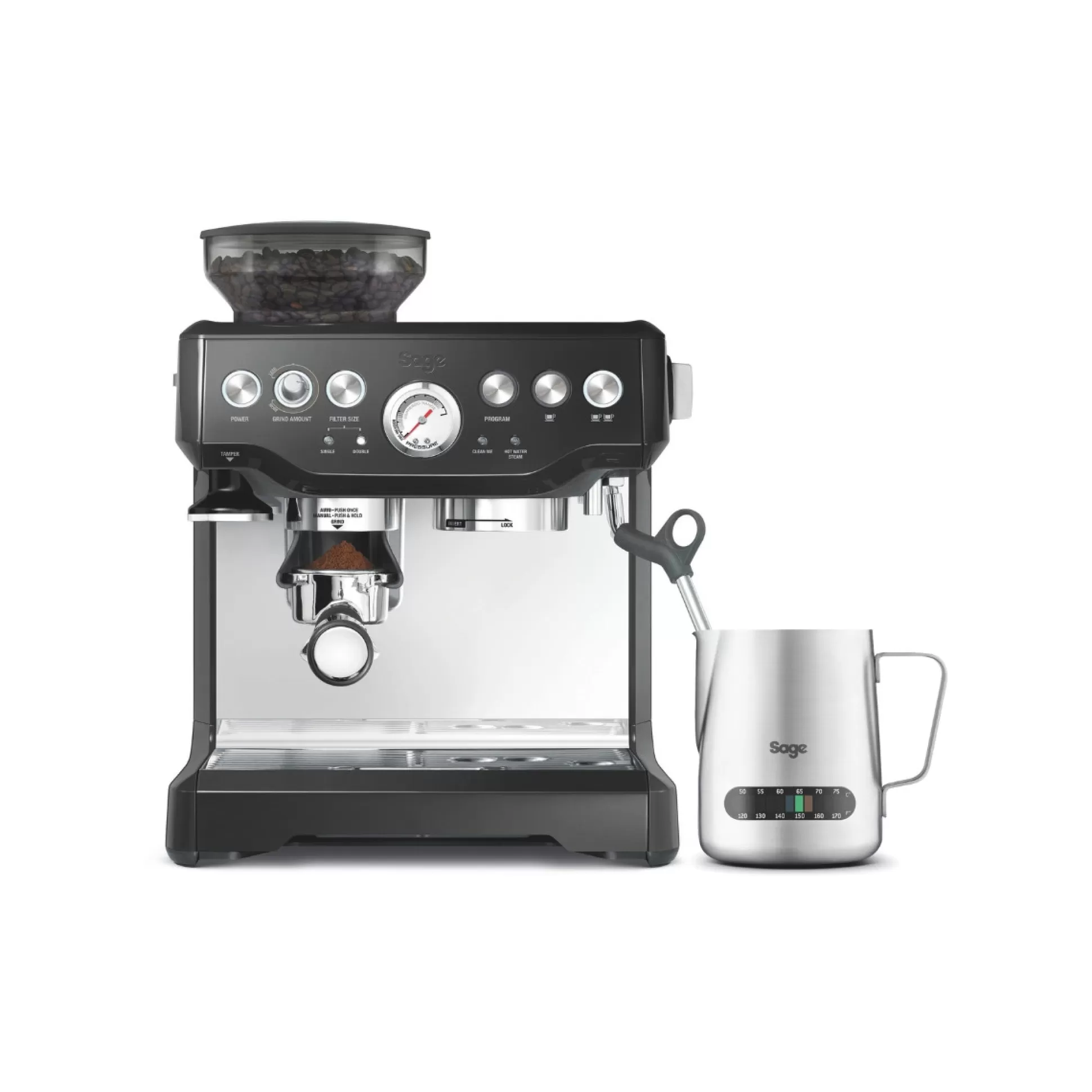 Coffee Machines & Accessories>Meadows and Byrne Sage Express Bean To Cup Coffee Machine - Black Truffle