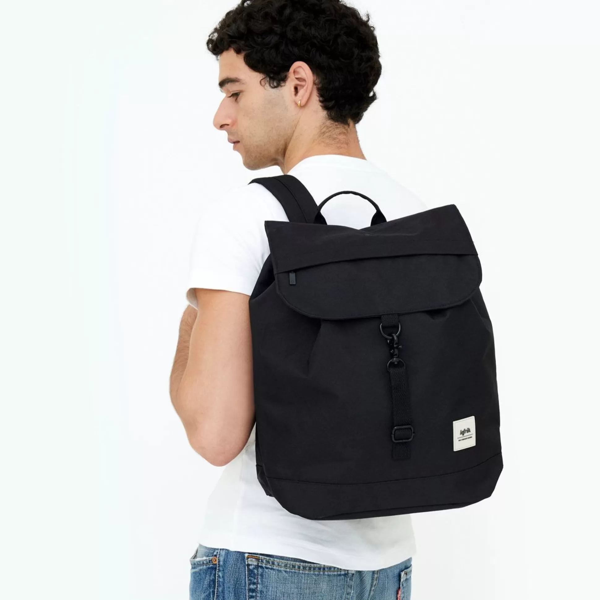 Backpacks, Bags, Purses>Meadows and Byrne Scout Backpack In Recycled Polyester - Black
