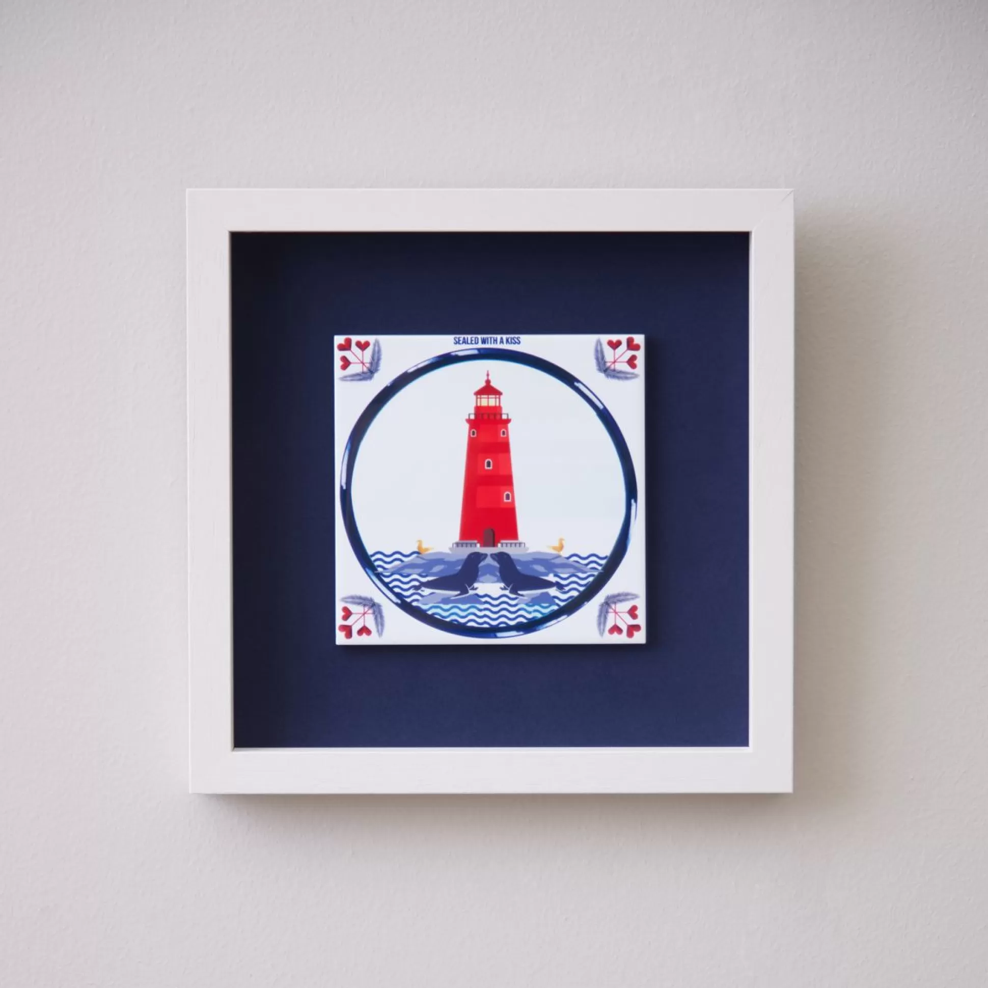 Wall Art & Picture Frames>Meadows and Byrne Sealed With A Kiss Framed Tile