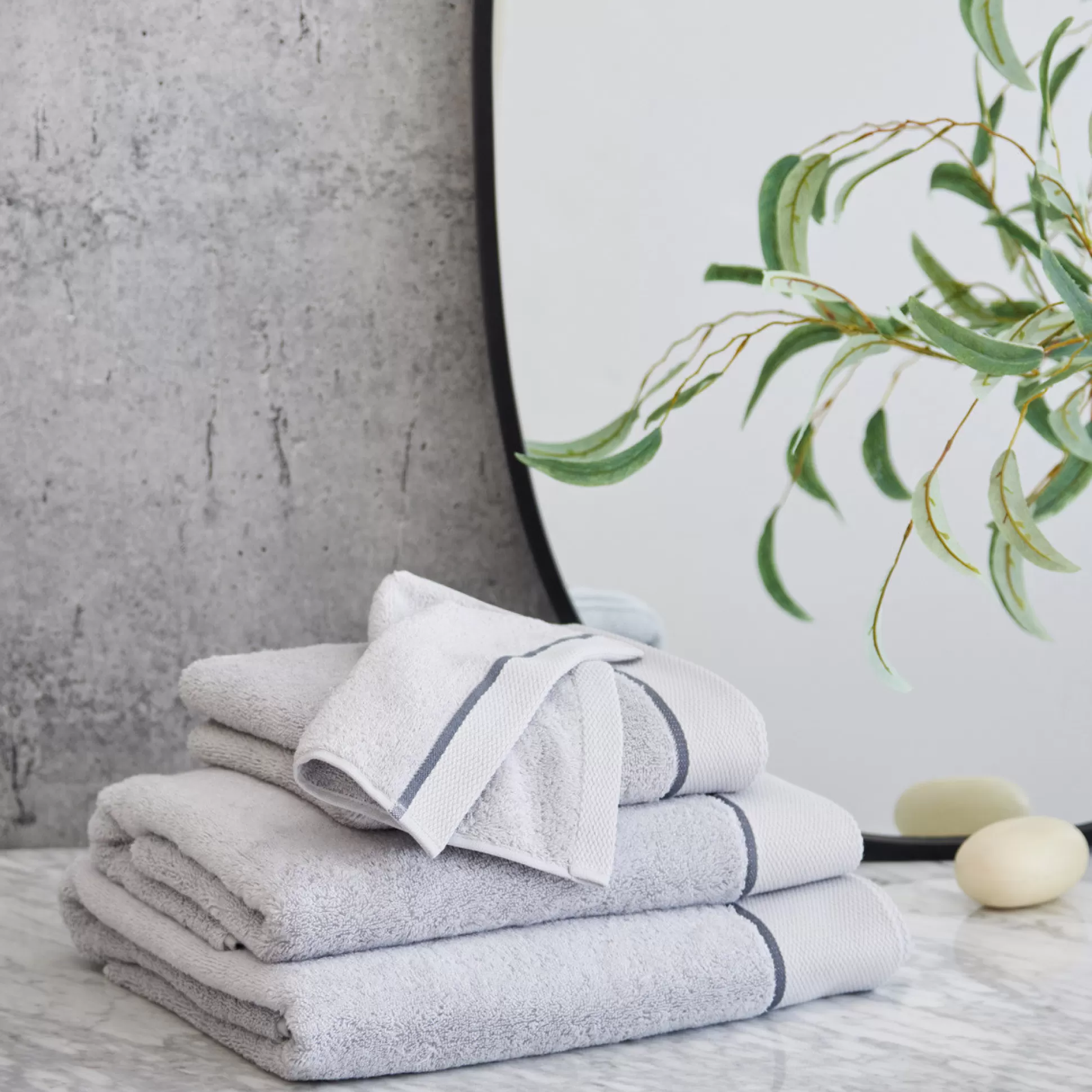 Towels>Meadows and Byrne Signature Air Touch Towels - Grey