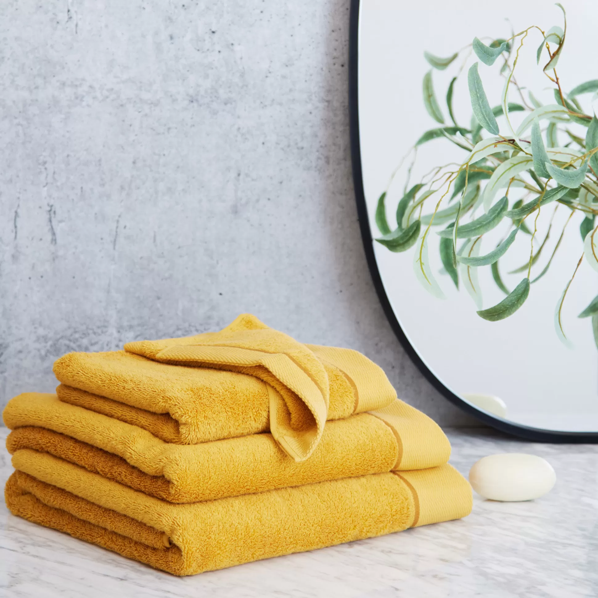 Towels>Meadows and Byrne Signature Air Touch Towels - Mustard