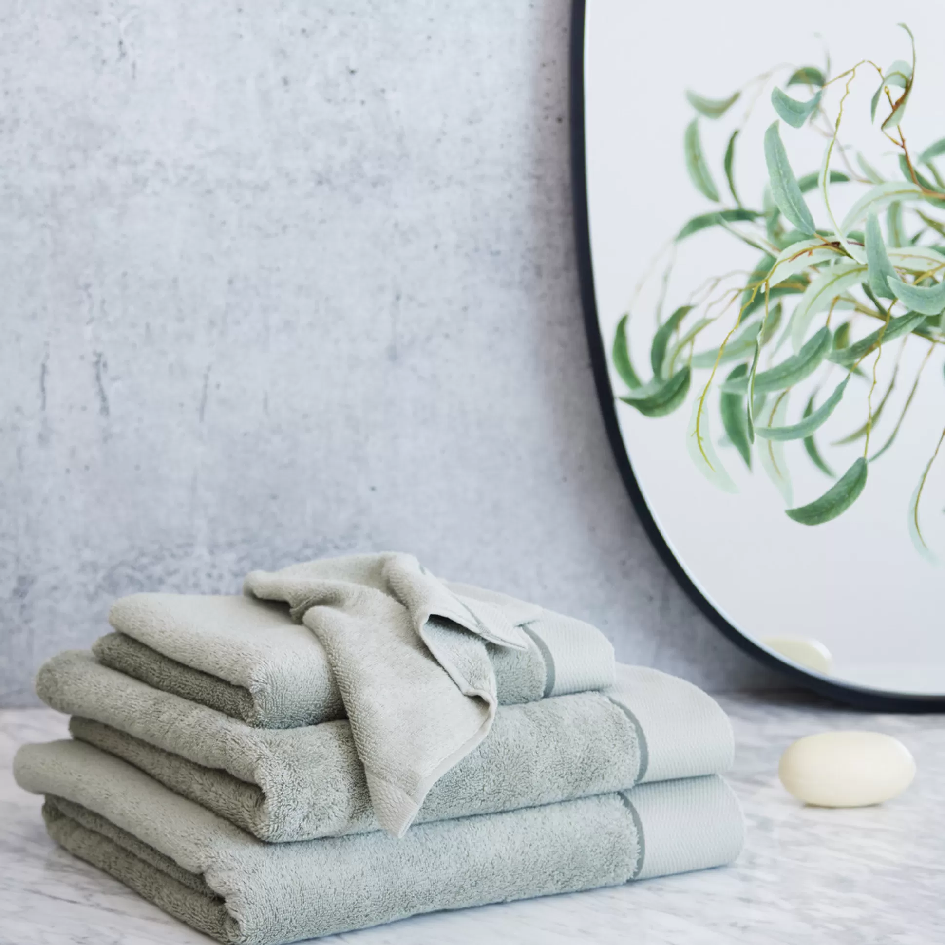 Towels>Meadows and Byrne Signature Air Touch Towels - Sage Green